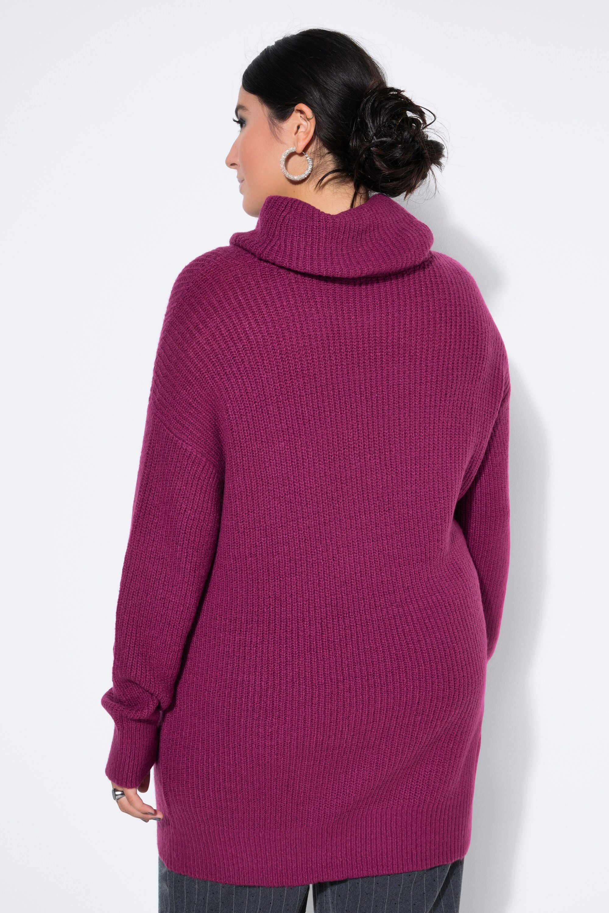 Studio Untold Strickpullover Pullover oversized länger geschnitten Rollkragen