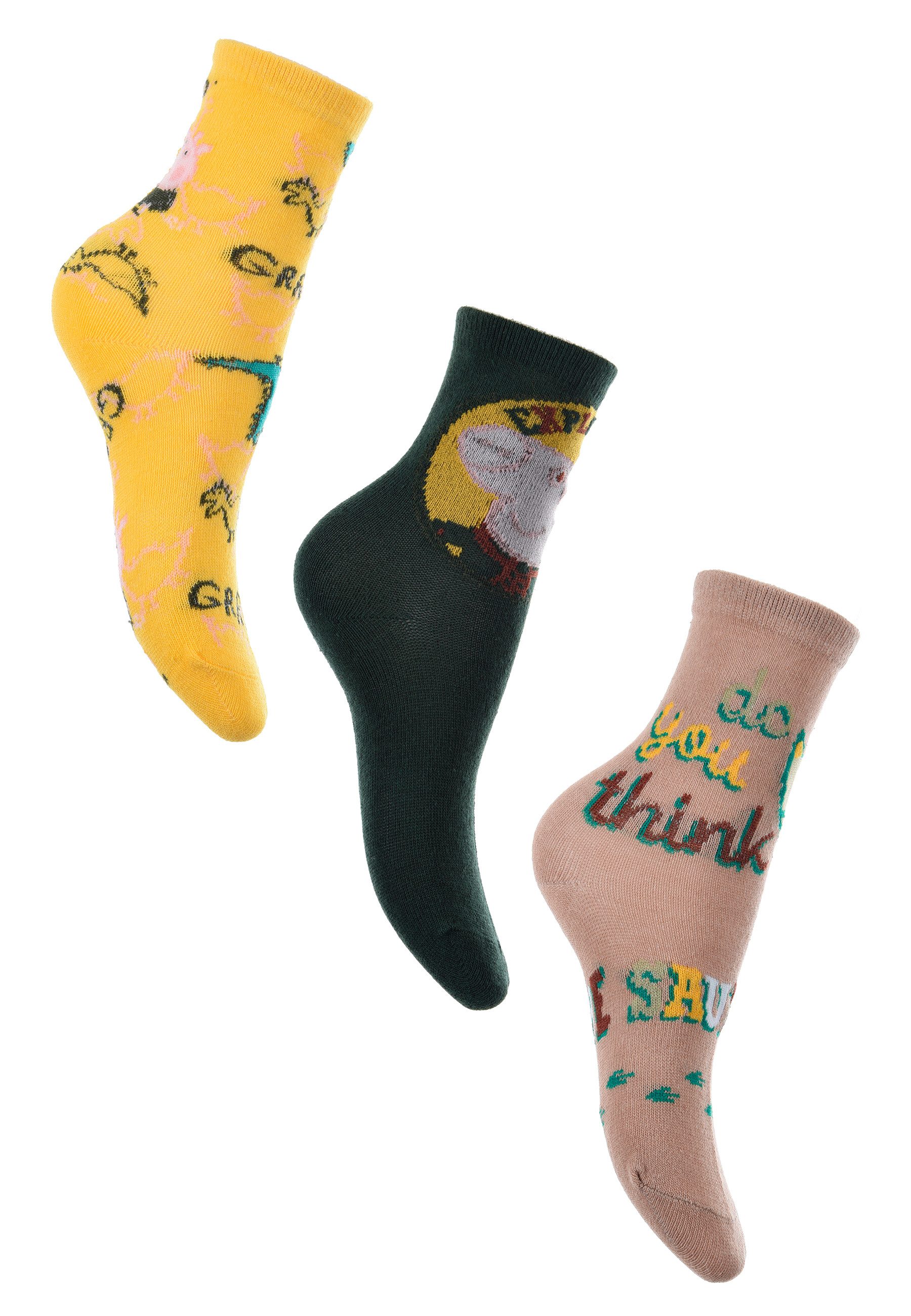 Peppa Pig Socken George Kinder Jungen Socken Paket Strümpfe (3-Paar)