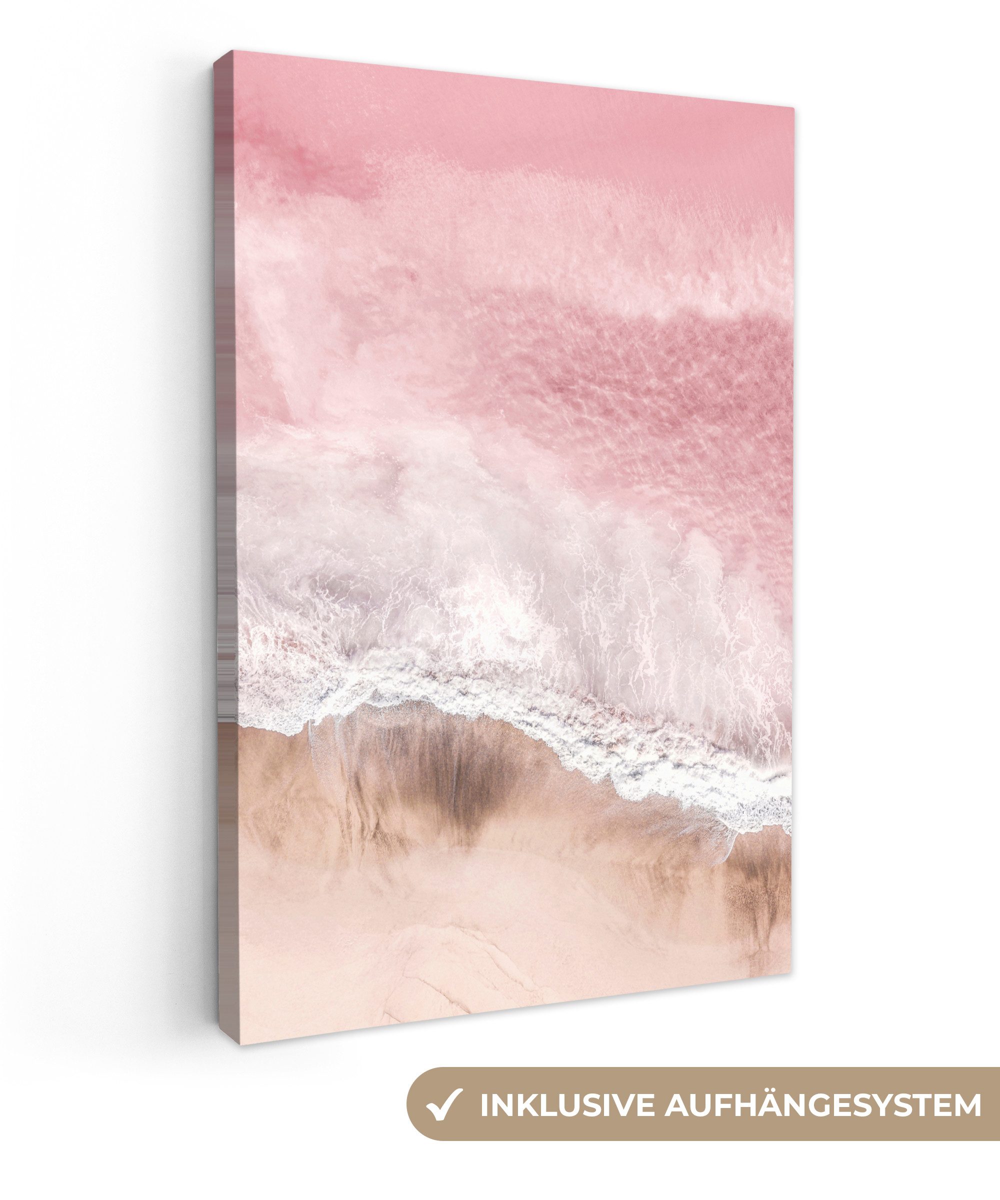 OneMillionCanvasses® Leinwandbild Meer - Strand - Rosa - Natur, Fotodruck ( günstig online kaufen