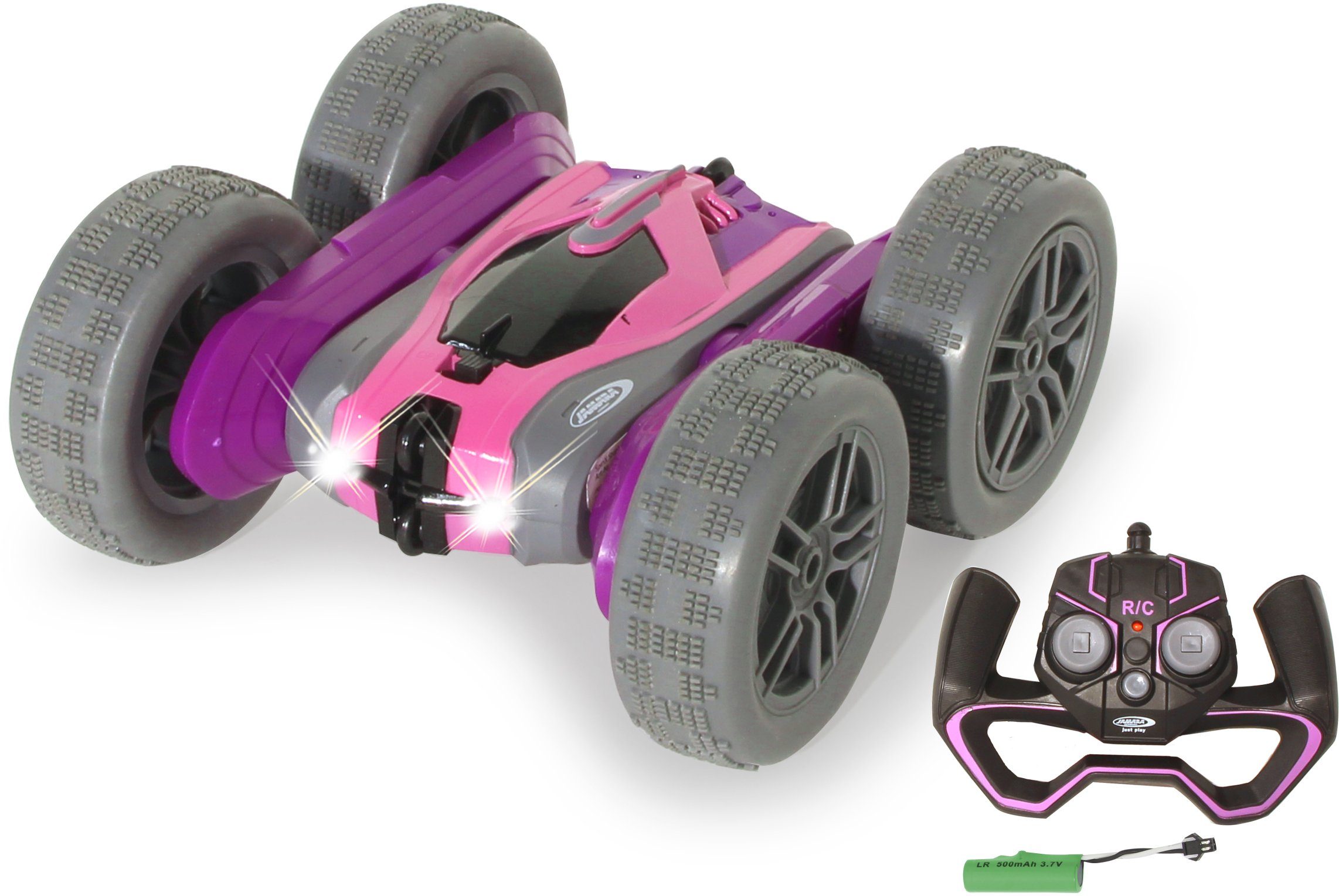 Jamara RC-Auto SpinX Stuntcar 2,4GHz, lila-rosa, mit zuschaltbarem LED-Licht