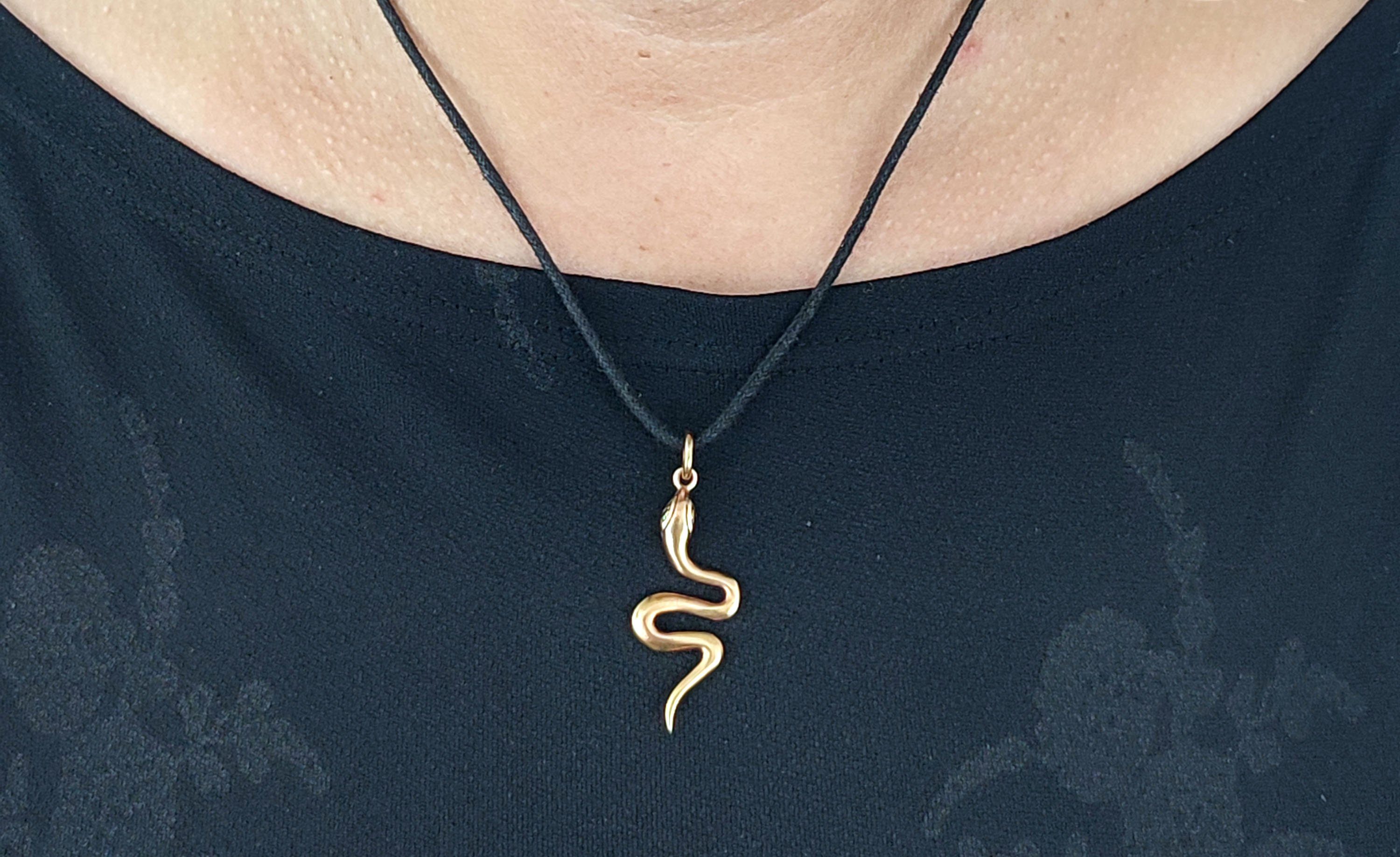 Bronze Gothic chlangen Kettenanhänger Snake of Leather Metal Anhänger Kiss Schlange Kette