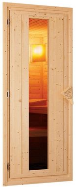 Karibu Sauna Finja, BxTxH: 210 x 165 x 202 cm, 68 mm, (Set) 3,6-kW-Plug & Play Ofen mit integrierter Steuerung