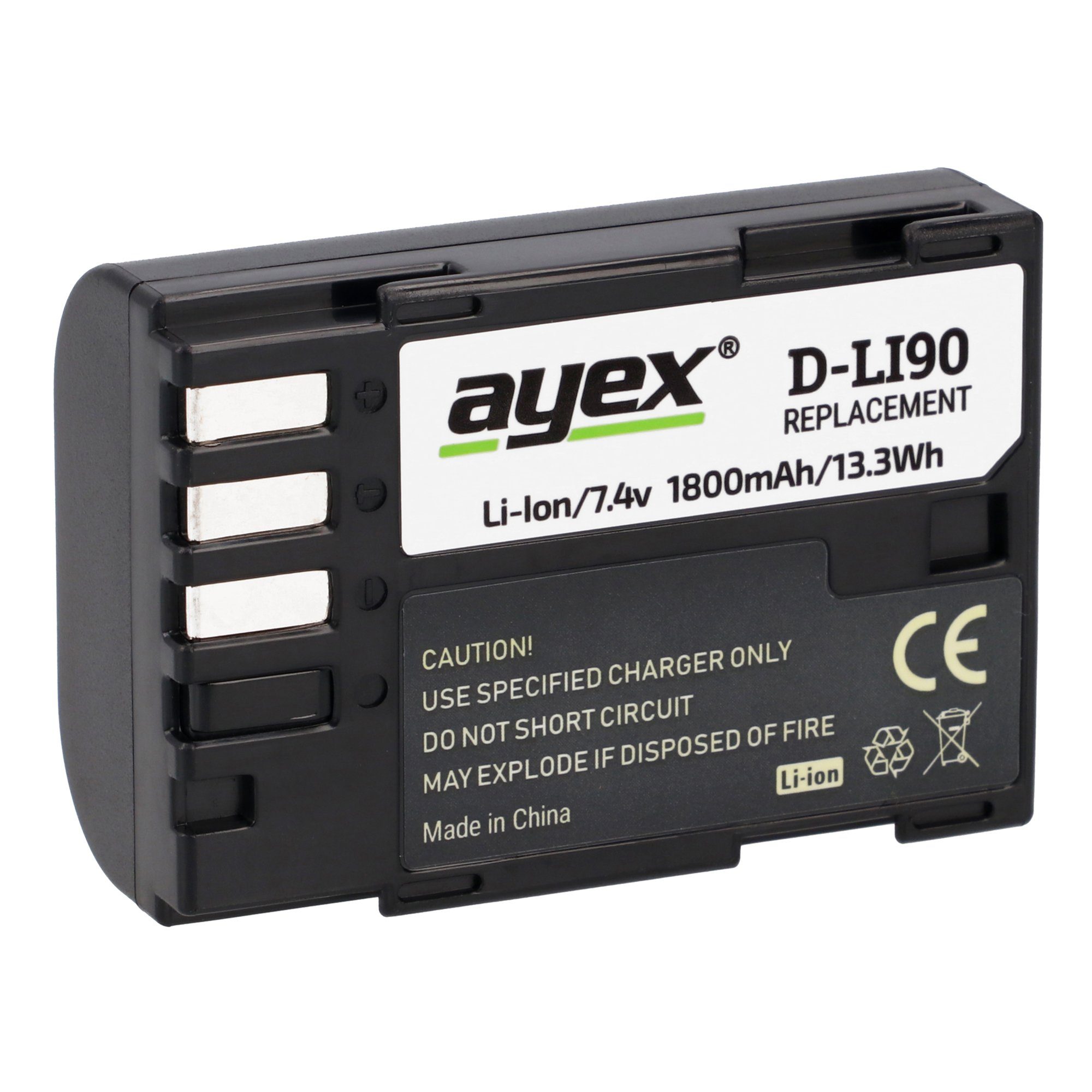 ayex D-Li90 Li-Ion Akku für z.B. Pentax K-7, K-5, K-5 II, K-5 IIs, K-3 Kamera-Akku