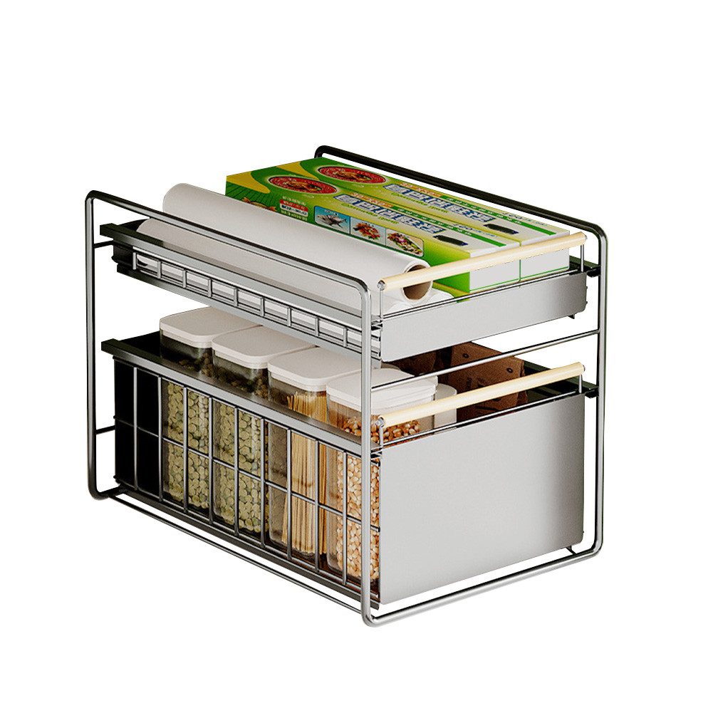 GarveeMore Küchenorganizer-Set Kohlenstoffstahl Küche Kabinett Ausziehbarer günstig online kaufen