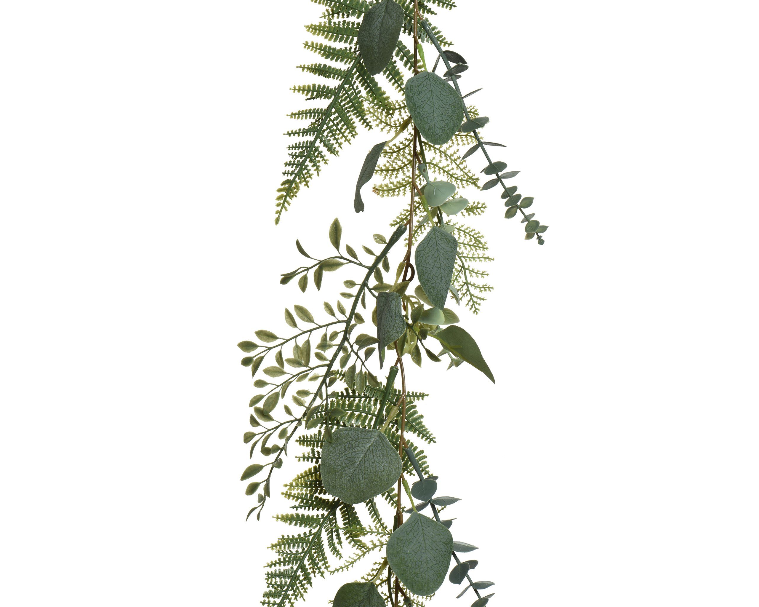 Kunstgirlande, Decoris season decorations, Künstliche Farn Eukalyptus Girlande 20x180cm Grün