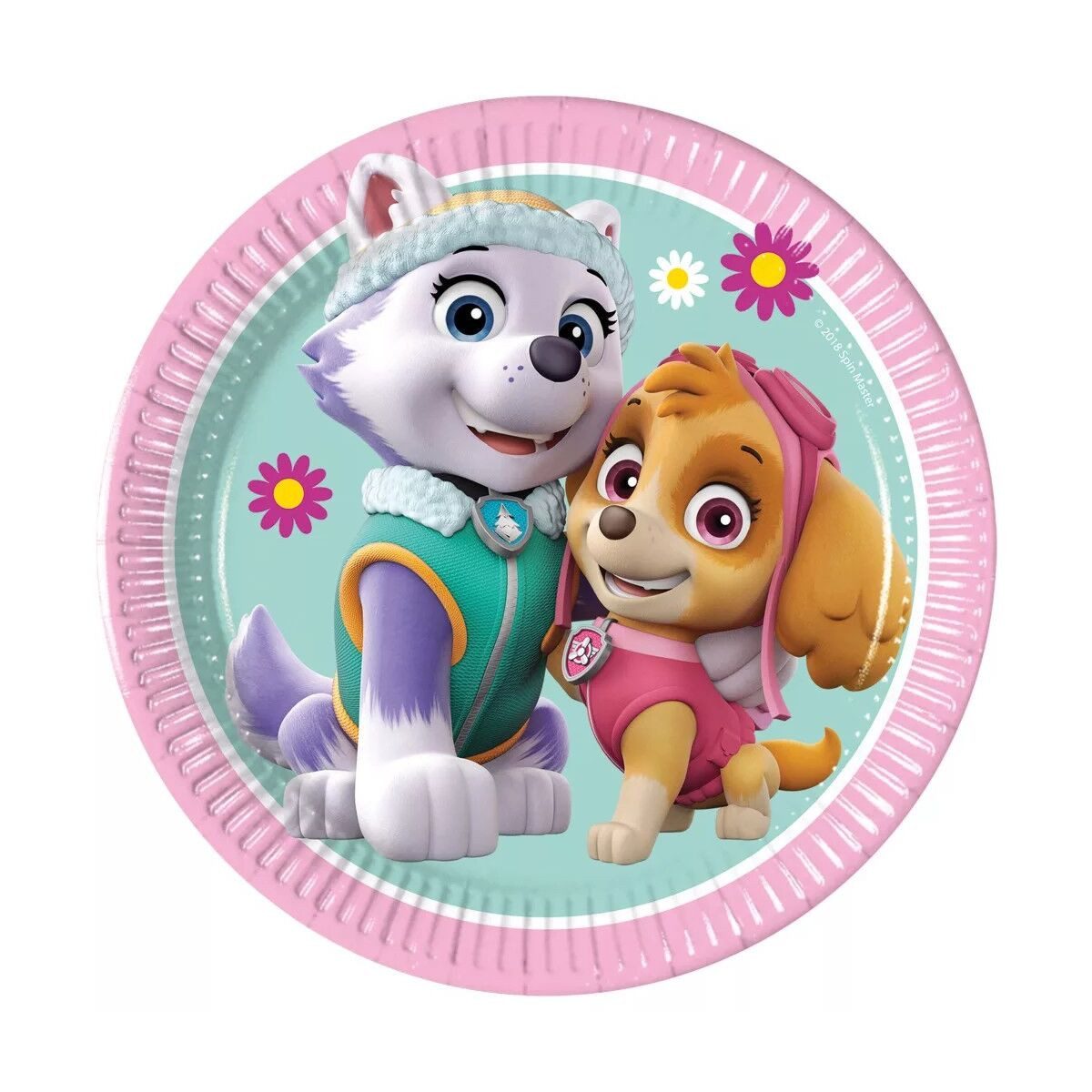 PAW PATROL Kindergeschirr-Set Paw Patrol Skye and Everest Pappteller 8 Stk 20 cm FSC