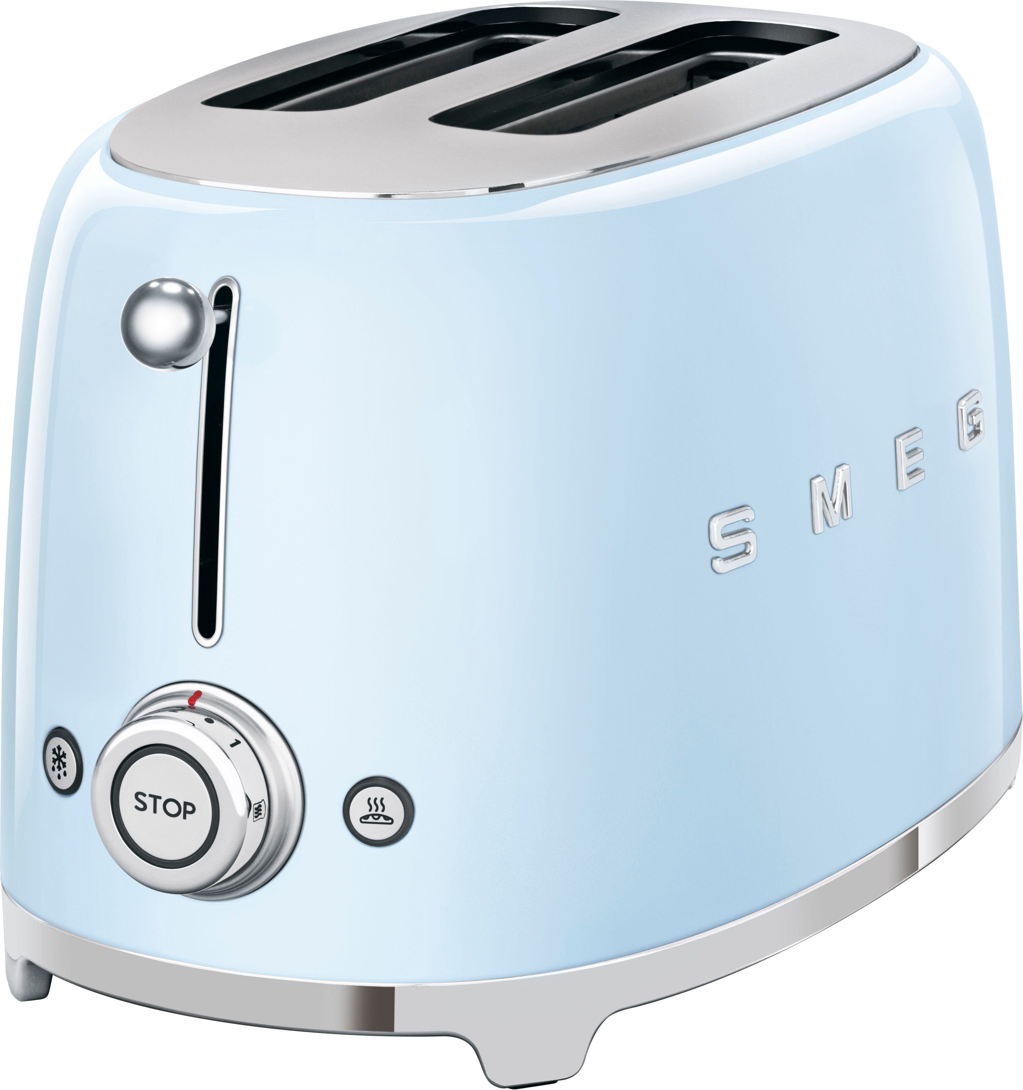 Smeg Toaster TSF01PBEU, 2 kurze Schlitze, für 2 Scheiben, 950 W