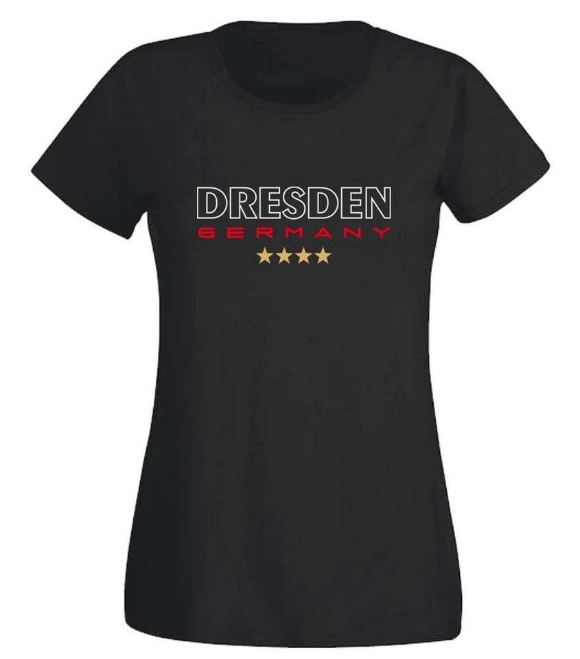 G-graphics T-Shirt Dresden Germany Slim-fit Damen T-Shirt mit einem Motiv für den echten Fan