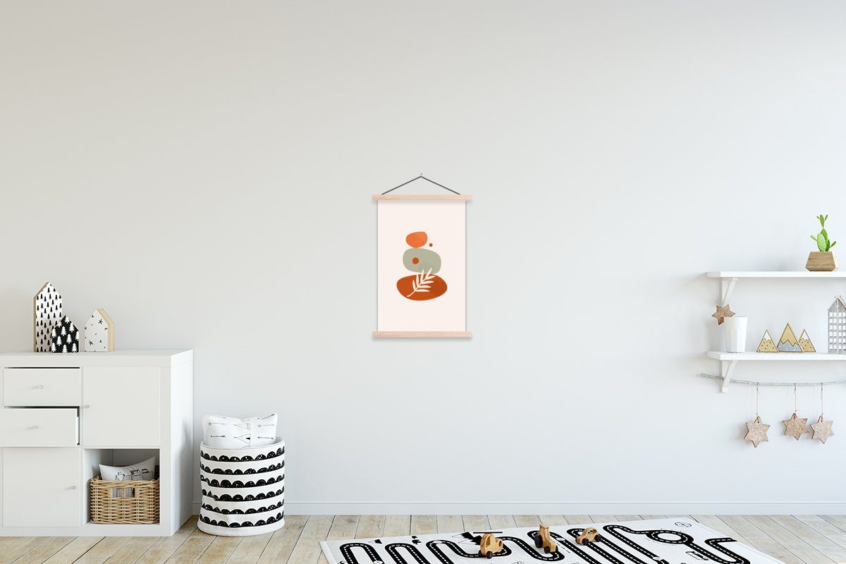 MuchoWow Poster Steine - Minimalismus - Sommer, (1 St), Posterleiste, Textilposter für Wohnzimmer, Bilderleiste, Magnetisch