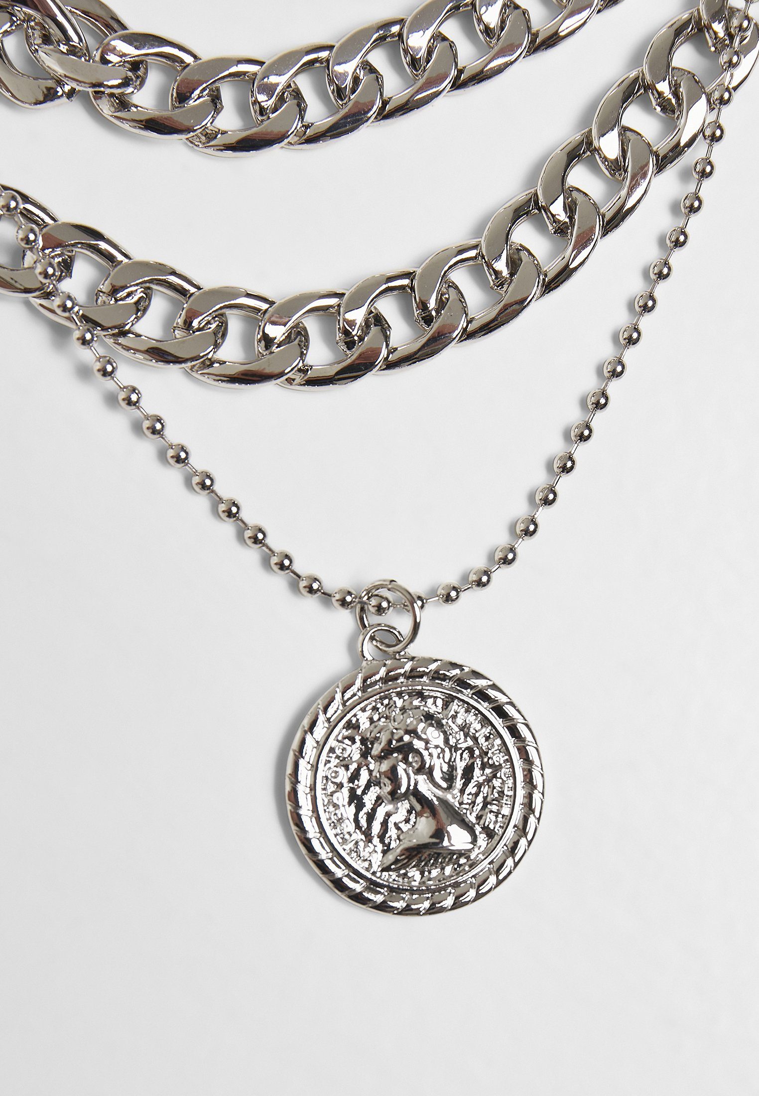Short Accessoires Necklace Layering silver URBAN CLASSICS Edelstahlkette
