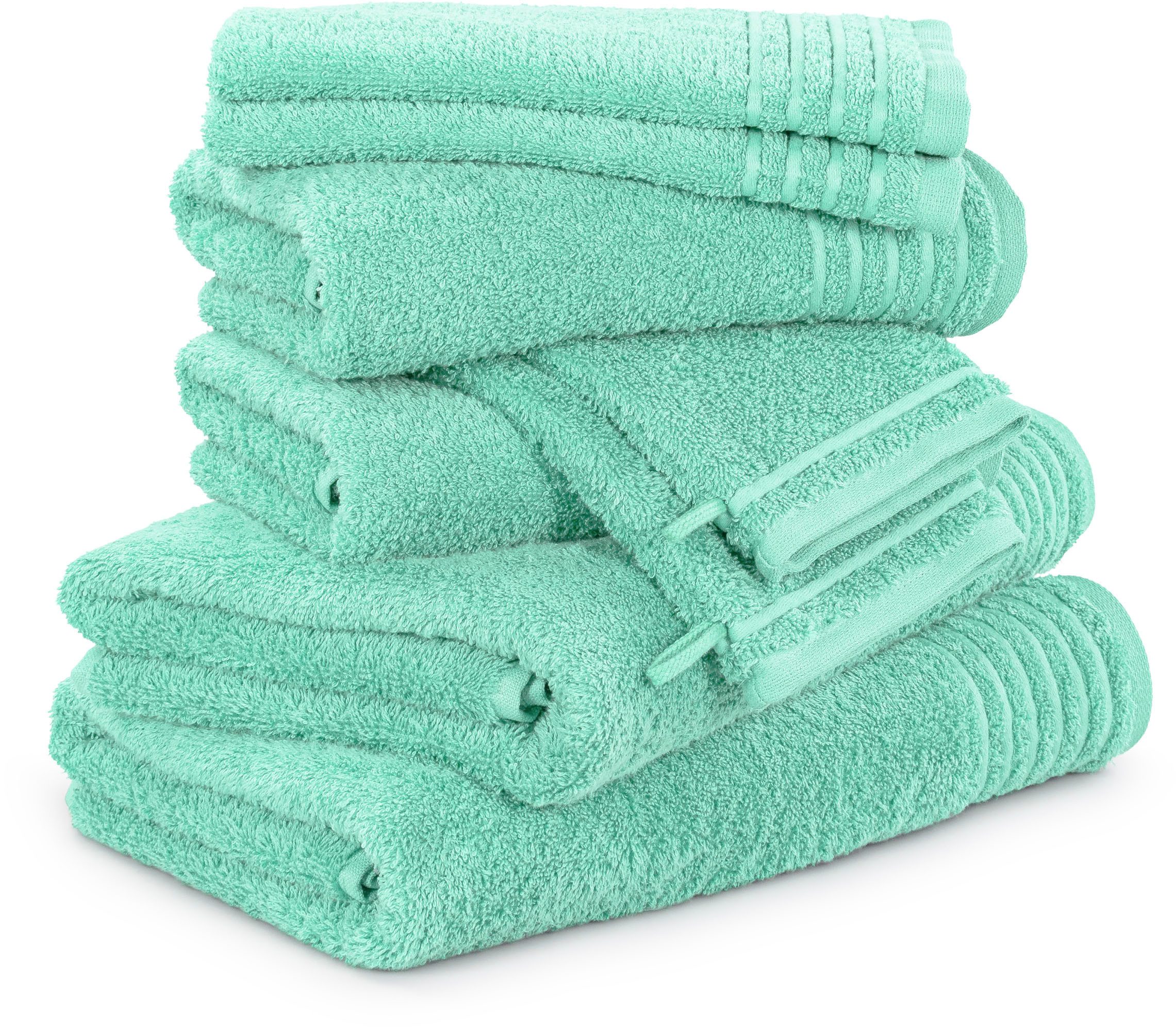 Möve Handtuch Set New Classic, Walkfrottier (8-St), Waschhandschuhen, Gäste-, Hand- und Duschtüchern, 100% Baumwolle