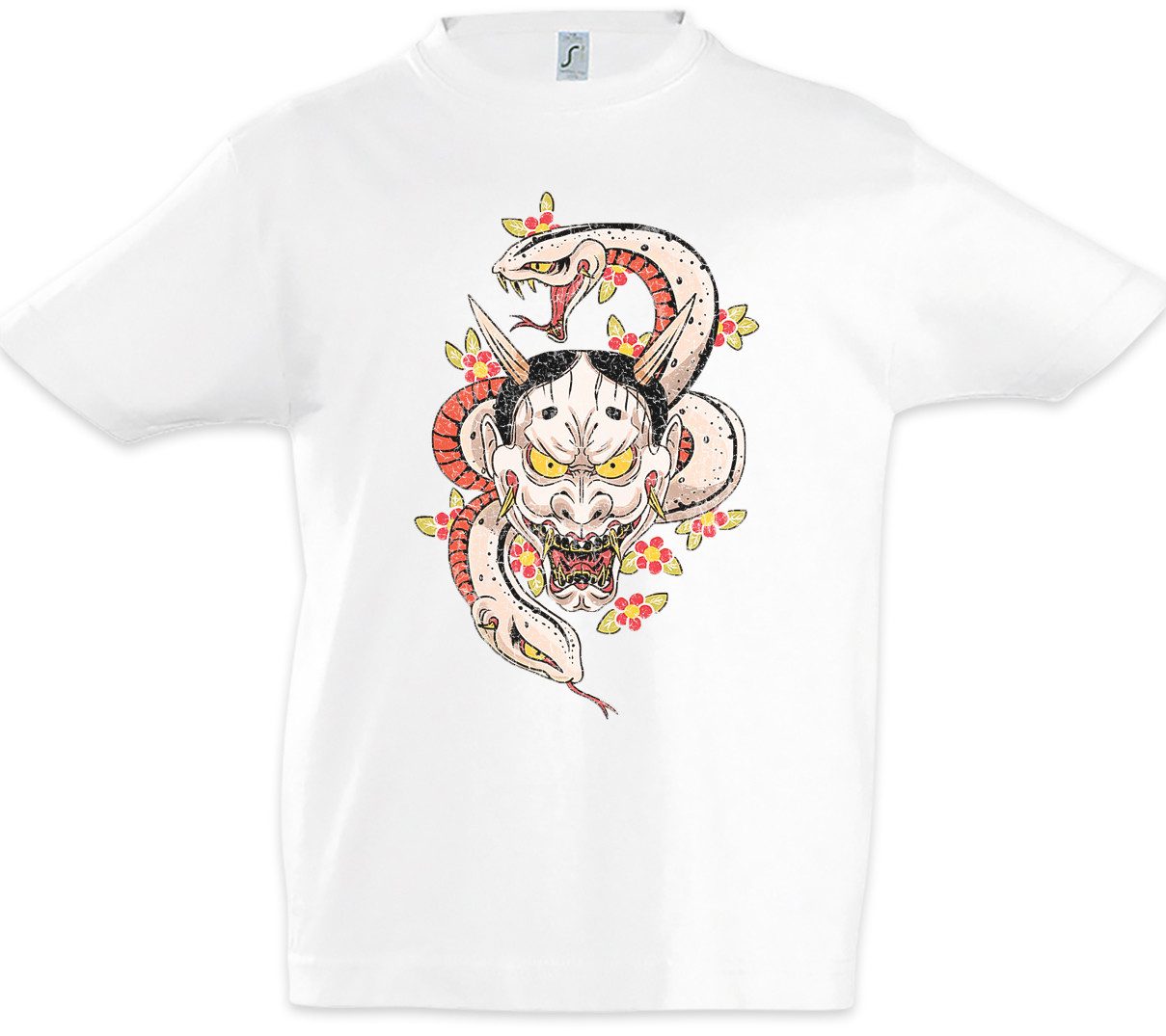 Print-Shirt Oni Tattoo Kinder T-Shirt Samurai Warrior Way Banzai Japan Ninja