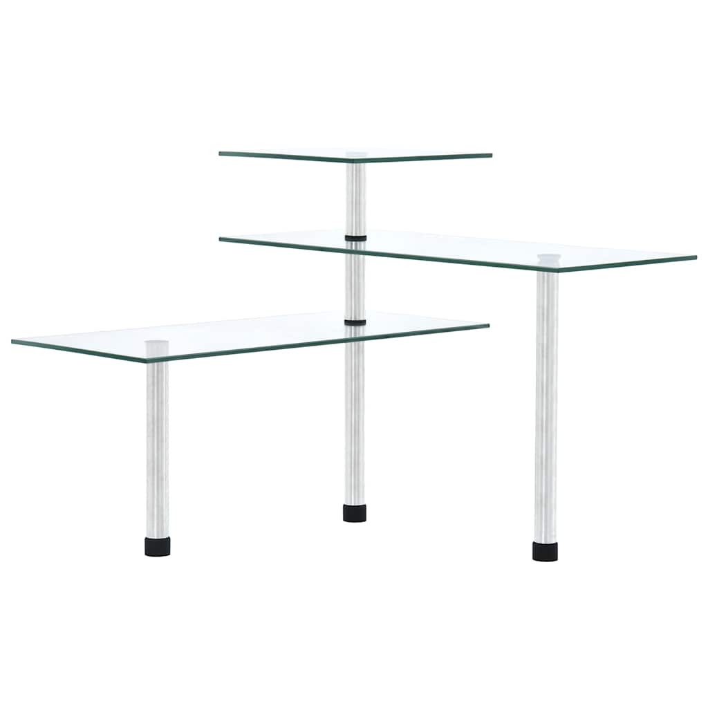 vidaXL Eckregal vidaXL Küchen-Eckregal 3 Ebenen Hartglas