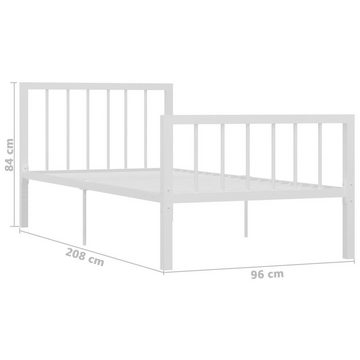 vidaXL Bett Bettgestell Weiß Metall 90×200 cm