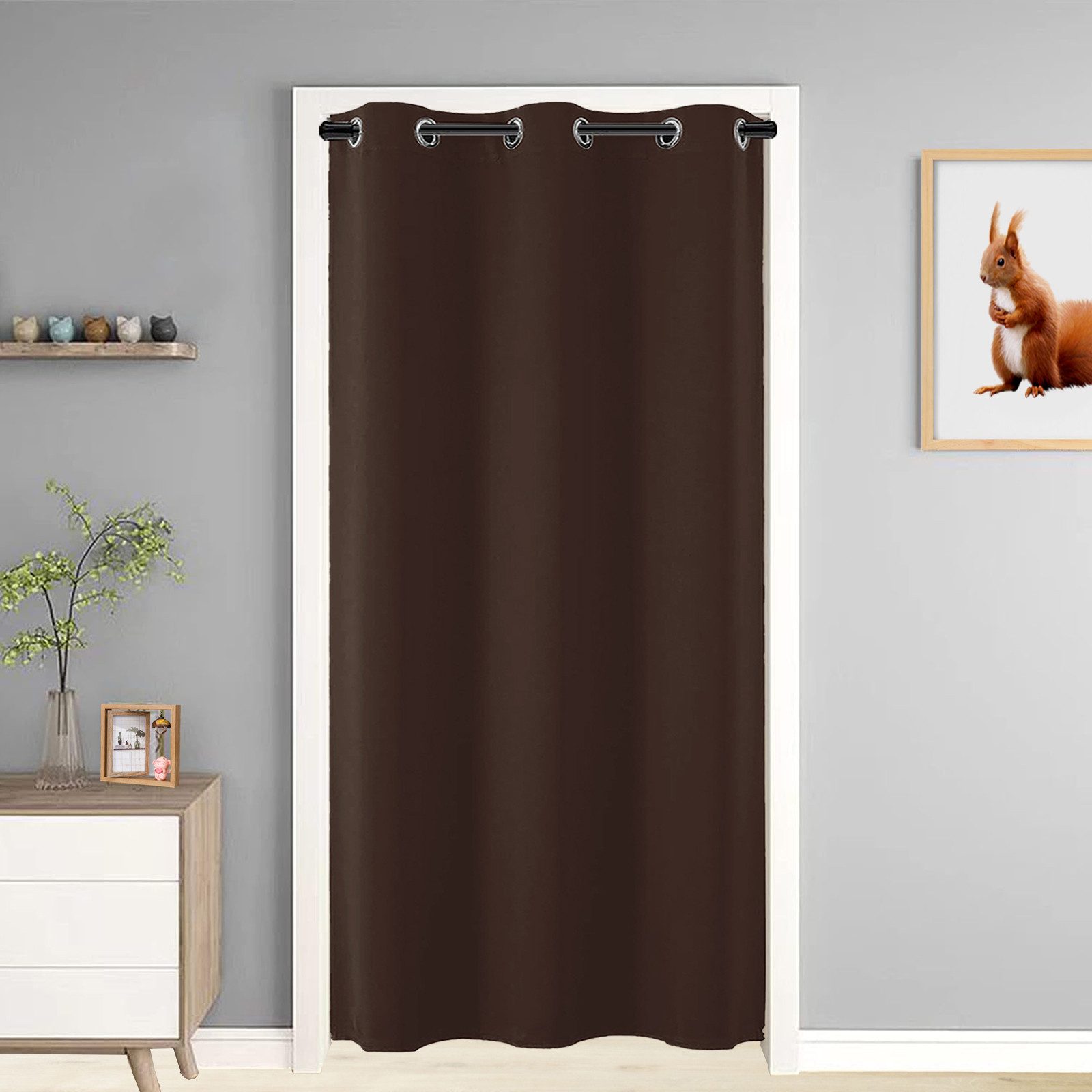 Rosnek Türvorhang Verdunkelung, thermisch isoliert, Öse (1 St), H×B: 203×13 günstig online kaufen