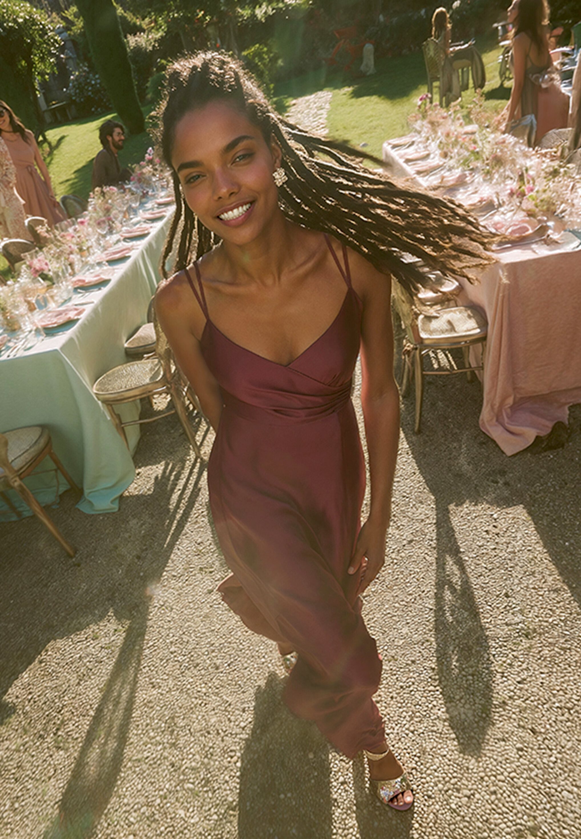 Vera Mont Abendkleid Damen mit V-Ausschnitt