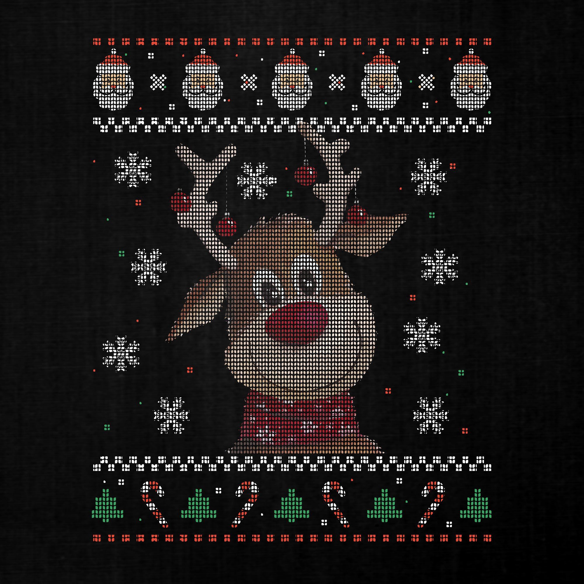 Weihnachten (1-tlg) Formatee Reh lächelndes Quattro Süßes Rentier Ugly Kurzarmshirt