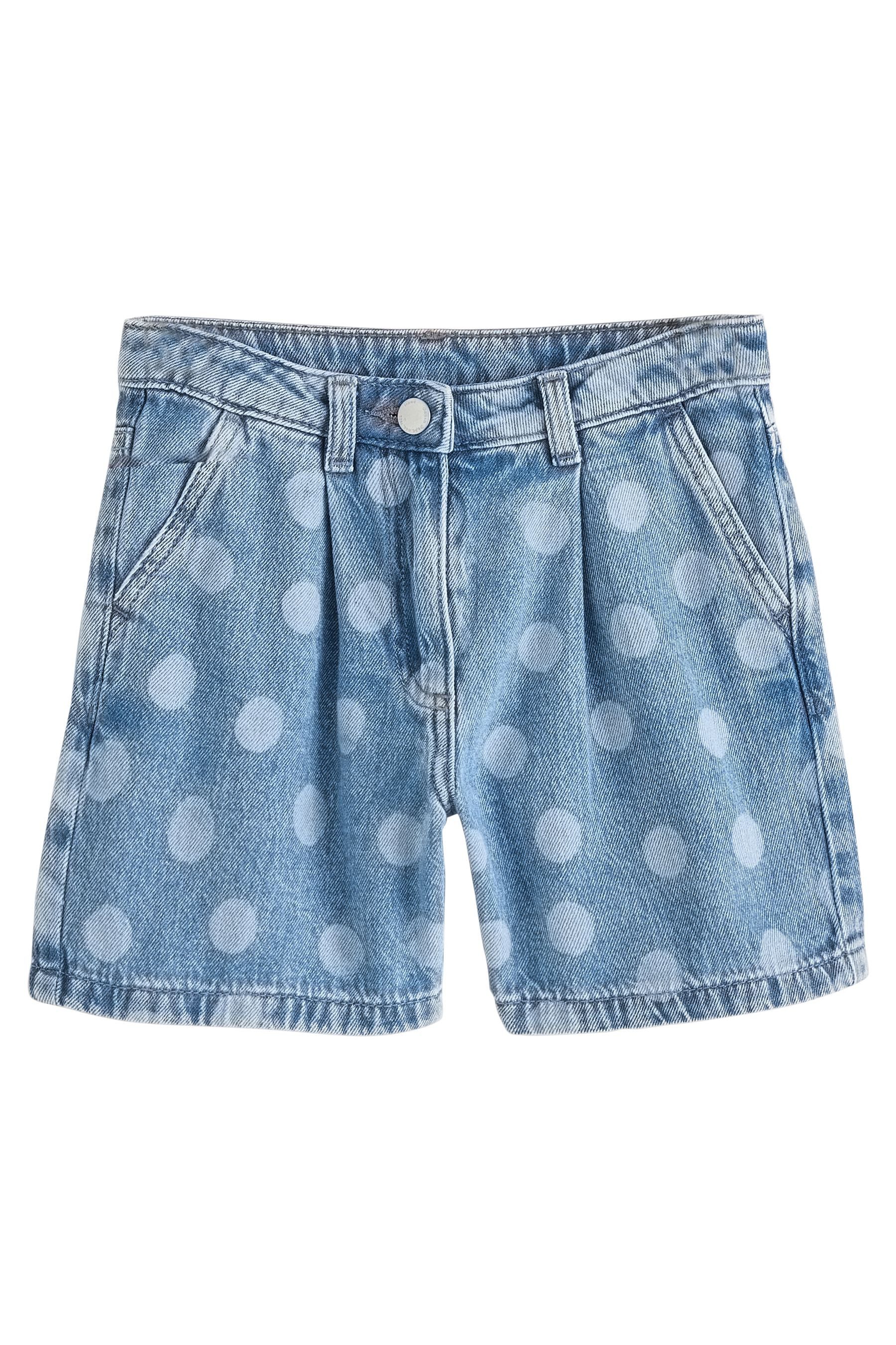 Jeansshorts Relaxed Fit Denim-Shorts mit Bundfalten