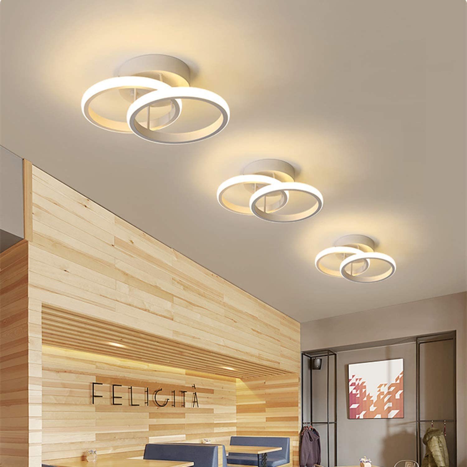 Warm Deckenleuchten Deckenlampe, Design Moderne Runde Deckenleuchte, LED Licht GelldG