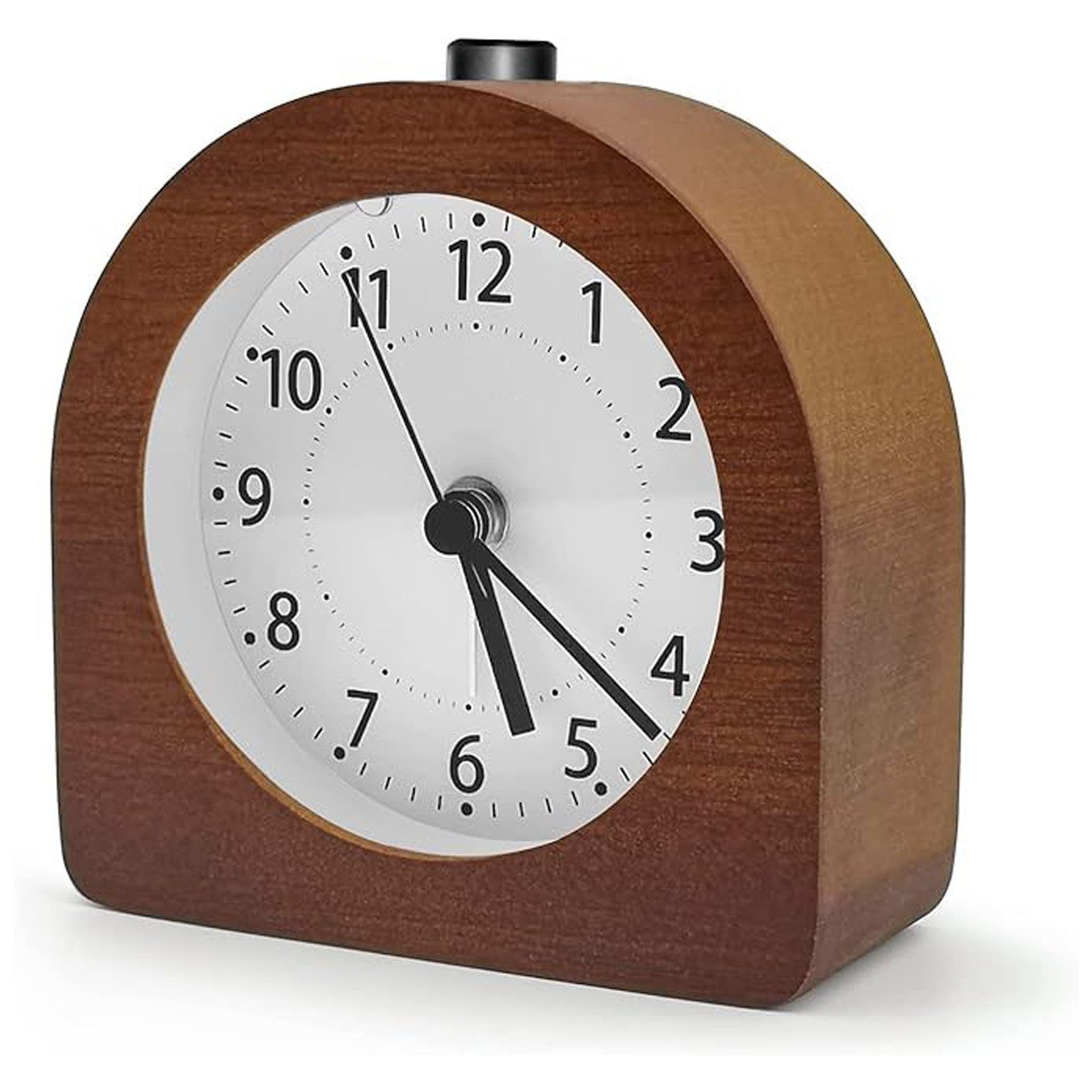 REDOM Wecker Holz Analoguhr rund mit Nachtlicht Reisewecker Retro Alarm Uhr günstig online kaufen