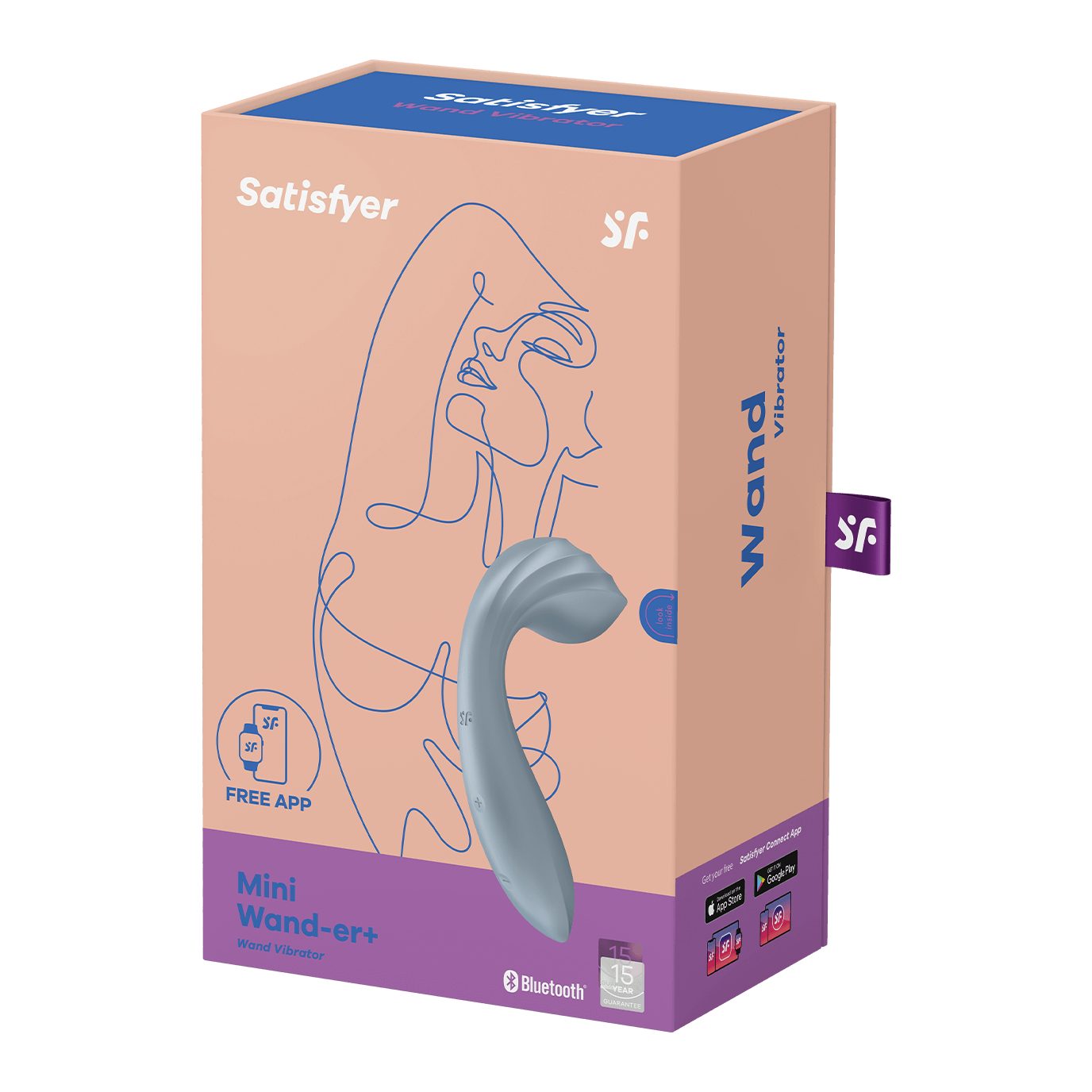 Massager Satisfyer Klitoris-Stimulator Satisfyer Wand-er (16cm) Mini App grau Connect