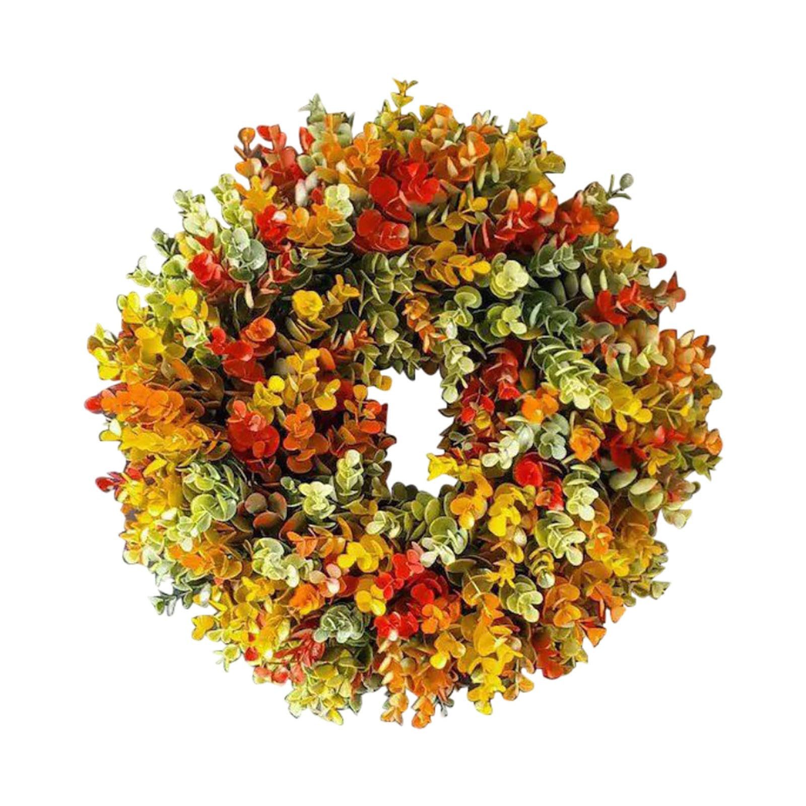 Bomiclss Dekokranz Erntedank Türkranz Herbstkranz Haustür Kranz Ganzjährig (45x45x6cm), Weihnachten Hängen Tür Kranz Modern Türkranz Außen