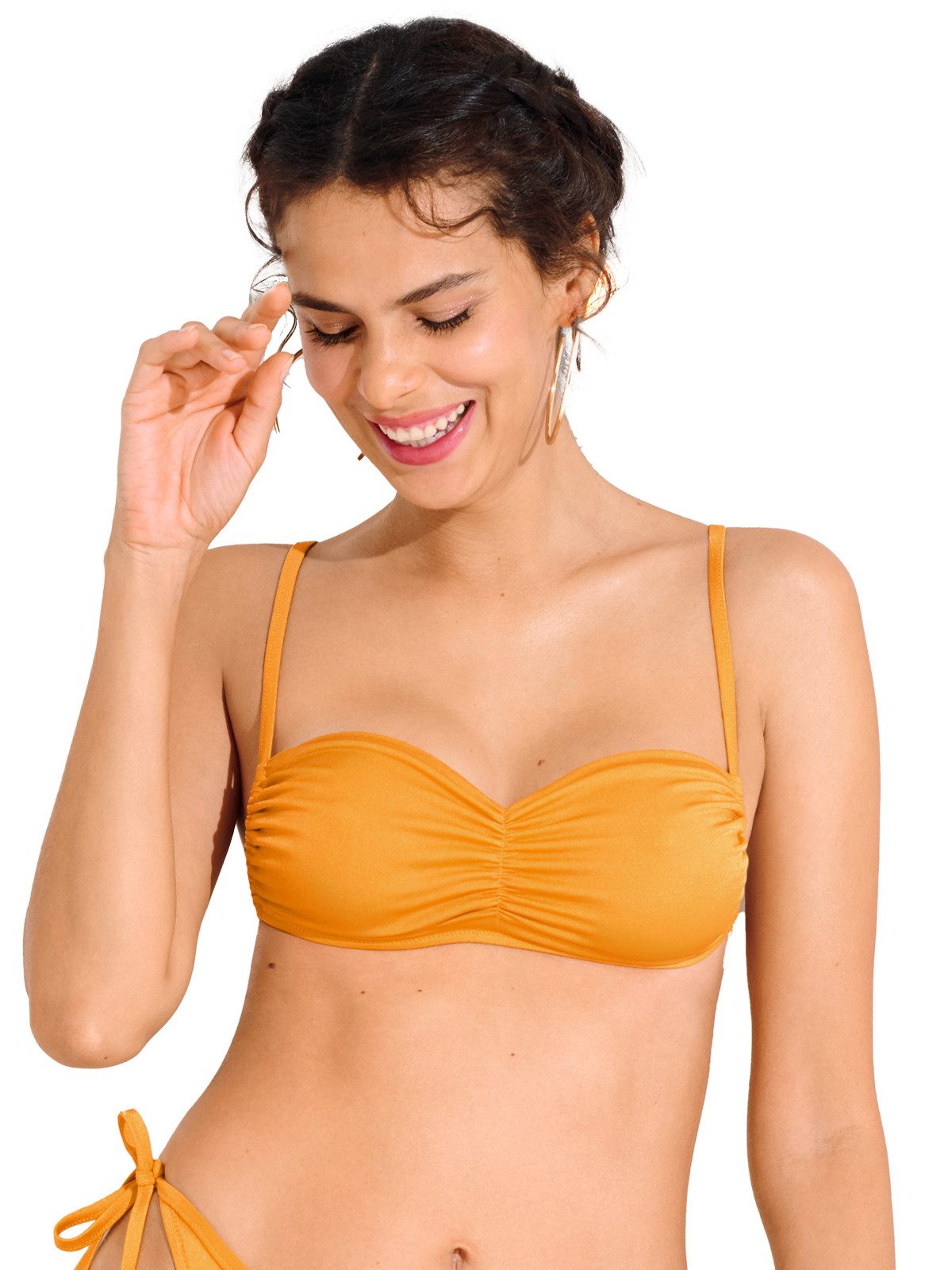 Lisca Balconette-Bikini-Top Bandeau Bikini Top Karpathos (Stück, 1-St), vorgeformte Cups, Uni, Mikrofaser