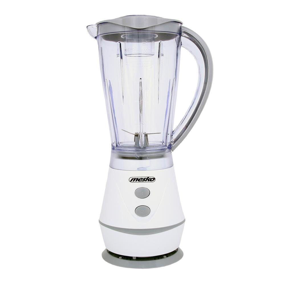 Mesko Standmixer MS 4060g, 250 Watt, 1 Liter, Küchenmixer, Mixer, Zerkleinerer, Blender, Smoothie-Maker, Edelstahl, Klinge, Kunststoff, Behälter, 2 Geschwindigkeiten, weiß/grau