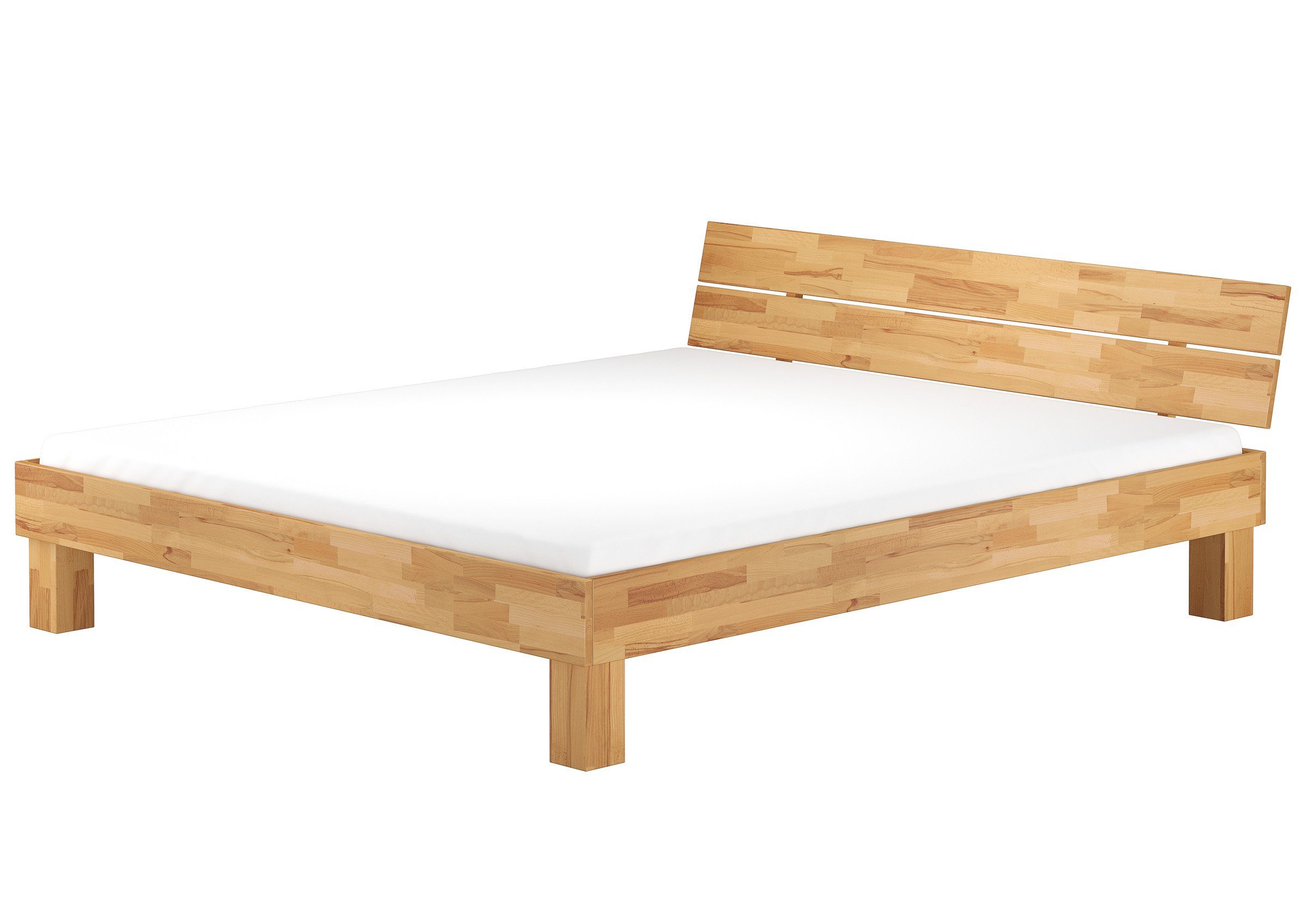 Rollrost natur Bett lackiert Doppelbett Buchefarblos Buche mit + 160x200 Matratze, ERST-HOLZ