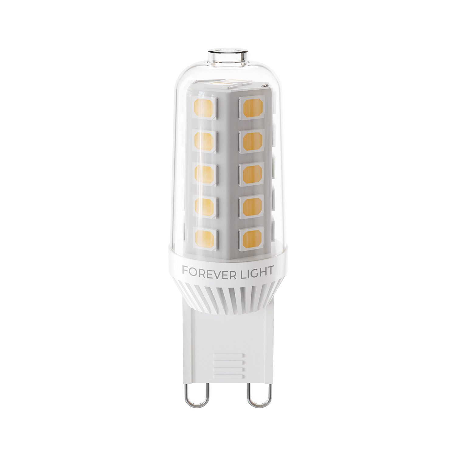 Forever Light LED-Leuchtmittel Lampe G9 3.6W 440lm Kaltweiß 6000K Keramik Energieklasse E, Kaltweiß, Keramikgehäuse für optimale Wärmeableitung
