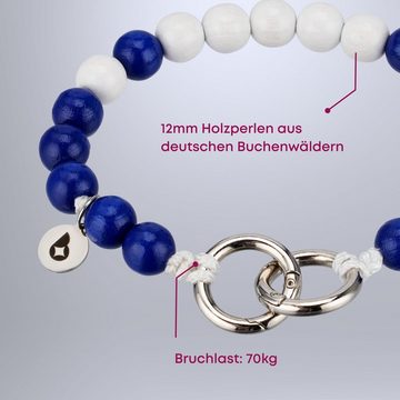 beadstars Schlüsselanhänger Mini-Schlüsselanhänger Marina, Schlüsselkette, Holzperle, Paracord