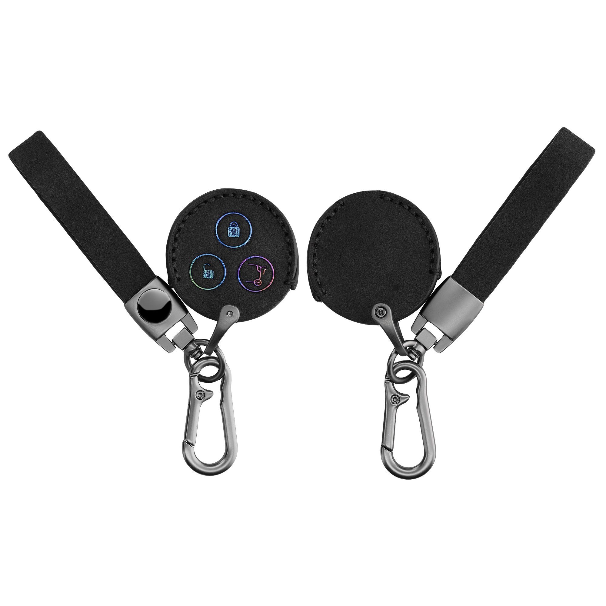 kwmobile Schlüsseltasche Autoschlüssel Kunstleder Hülle für Smart 3-Tasten Funk Autoschlüssel, Schlüsselhülle Schlüssel Case Cover