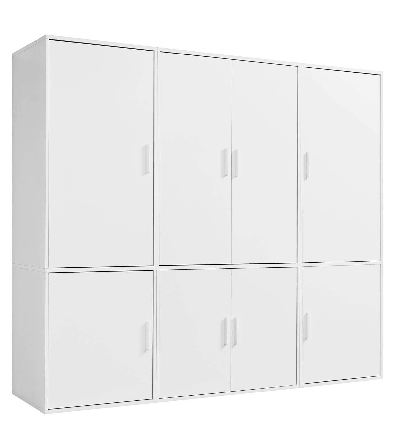 mokebo Kleiderschrank Der Grenzenlose (8-Türig mit Fächern) Garderobenschrank, Schlafzimmerschrank oder Schrank groß in Schwarz
