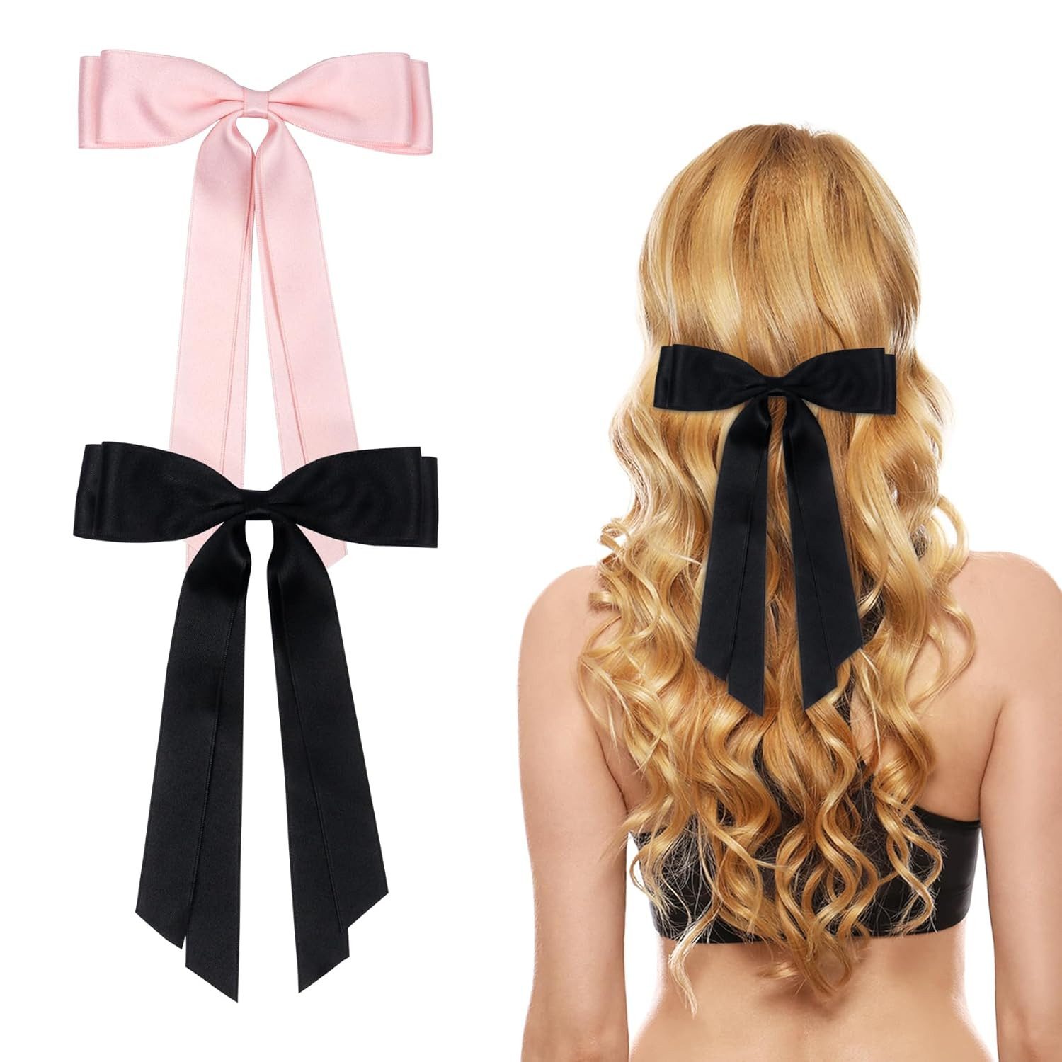 Coonoor Haarspange Haarschleife Damen, Französische Haarspange Schleife, Schleife Haare, 2-tlg.