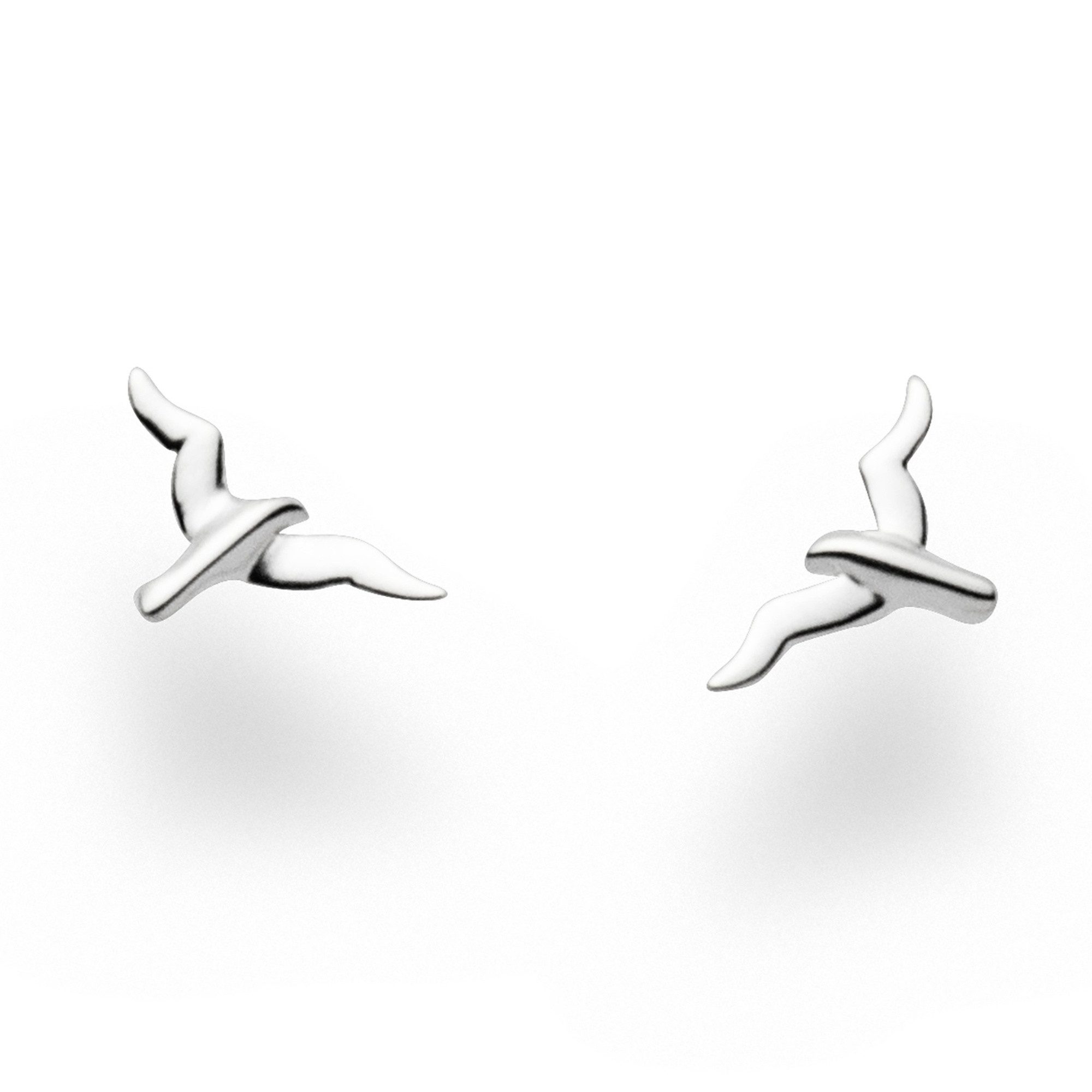 DUR Сережки-гвоздики-Set Möwe O4689, 11x6 mm – Maritimer Ohrschmuck aus 925er Silber, Zarte Сережки mit Möwenmotiv für Küstenliebhaberinnen
