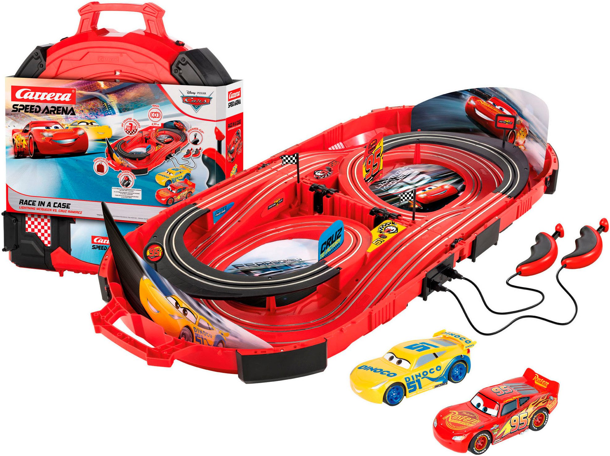 Carrera® Autorennbahn Carrera SPEED ARENA Disney Pixar Cars, mit Lightning McQueen (Streckenlänge 2,77 m)
