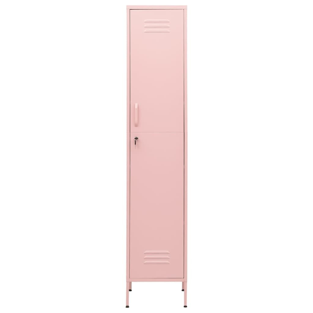 vidaXL Fächerschrank Schließfachschrank Rosa 35x46x180 cm Stahl (1-St)