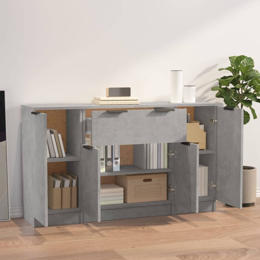 vidaXL Sideboard Sideboards 3 Stk. Betongrau Holzwerkstoff (3 St) günstig online kaufen