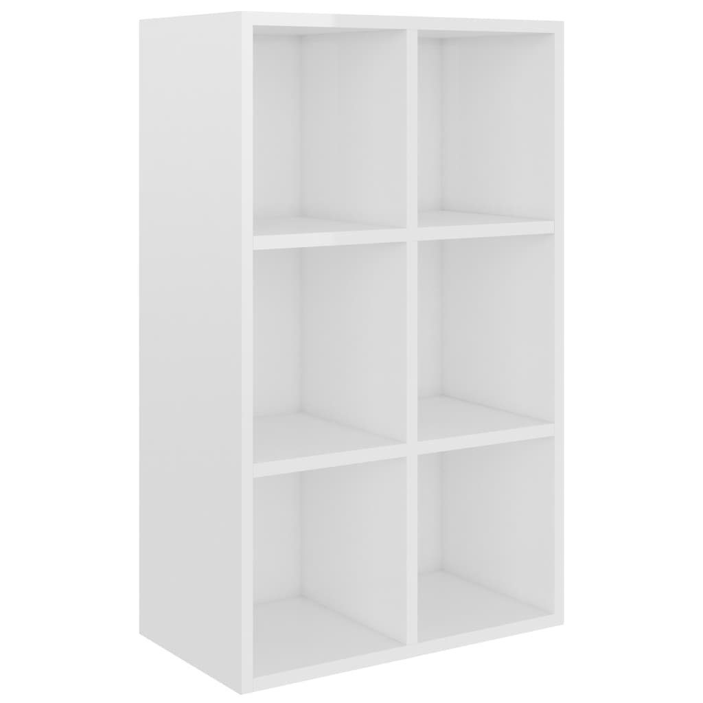 furnicato Bücherregal Bücherregal/Sideboard Hochglanz-Weiß 66x30x98 cm Holzwerkstoff, 1-tlg.