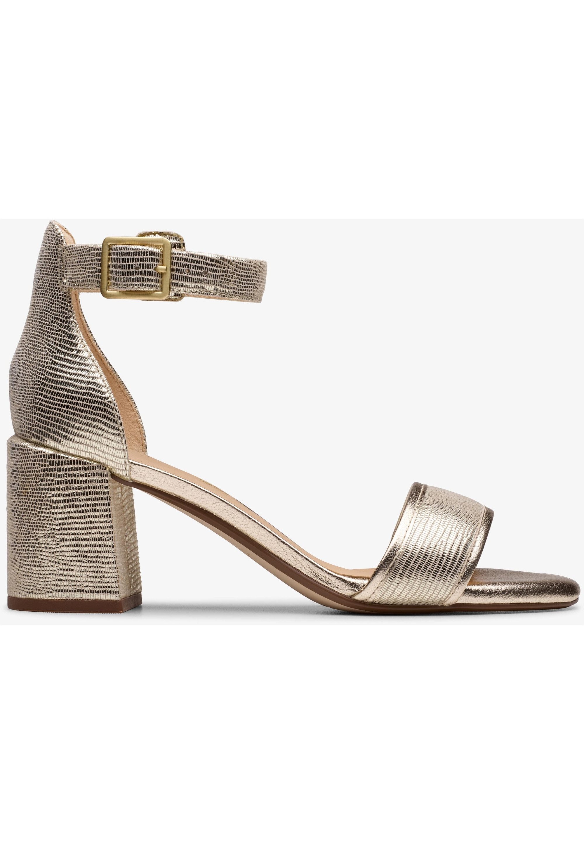Clarks Ezoria Mae Sandale mit Metallic-Look und hohem Komfort
