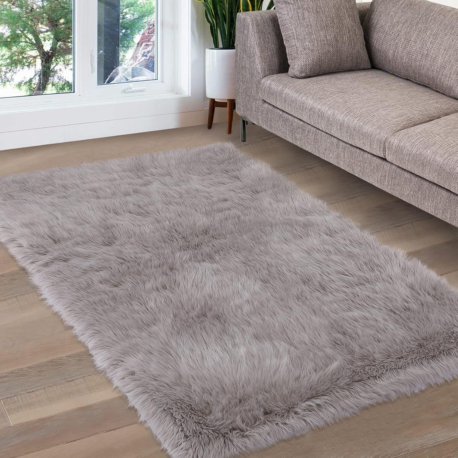 GarveeMore Teppich Plüschiger, weicher Kunstfell-Teppich für günstig online kaufen