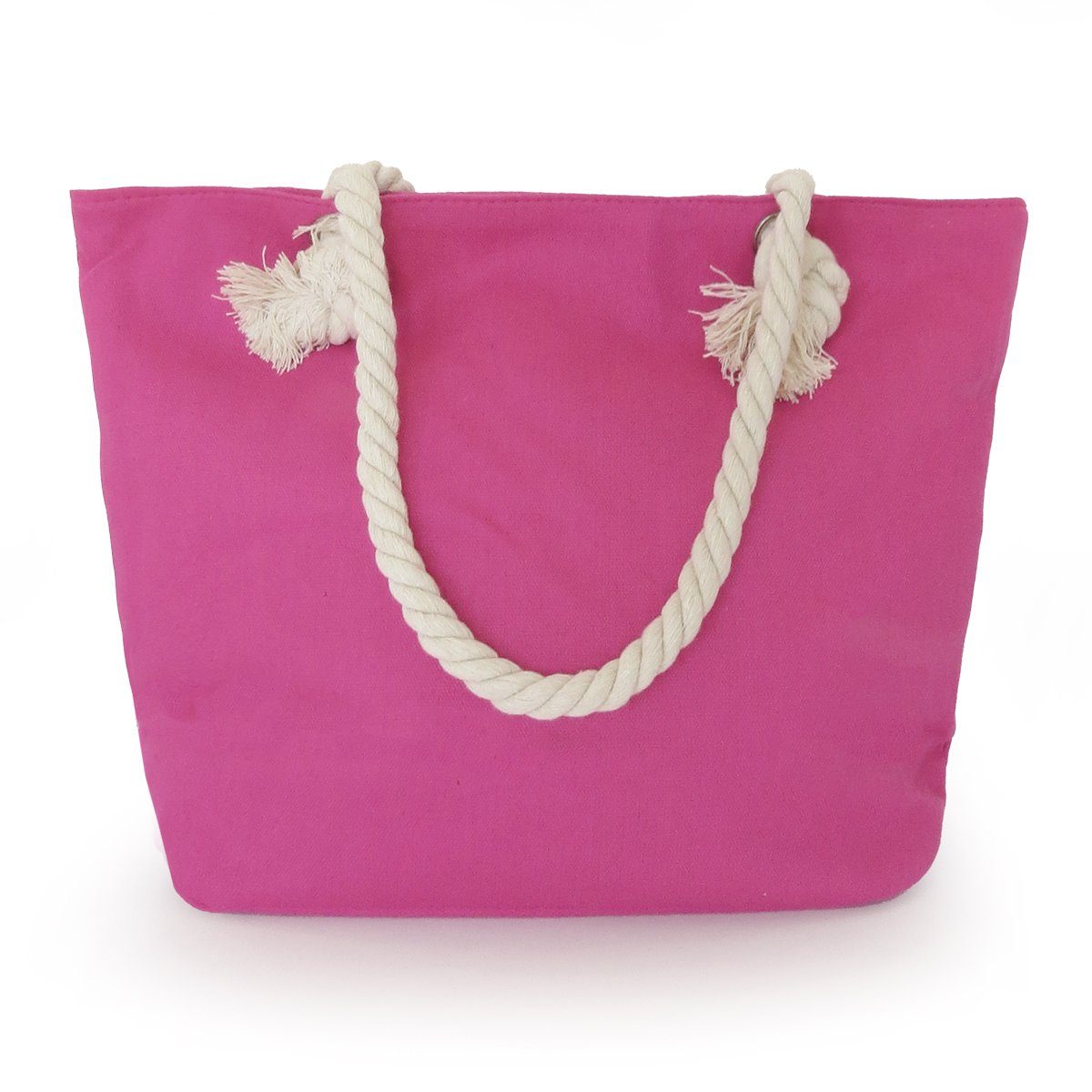 Sonia Originelli Umhängetasche Strandtasche Stern pink Tragetasche, mit Reißverschluss kleine bestickt Innentasche maritim Shopper Seilkordel