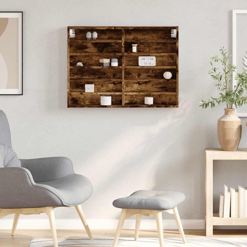 vidaXL Regal Vitrinenschrank Räuchereiche 80x8,5x58 cm günstig online kaufen