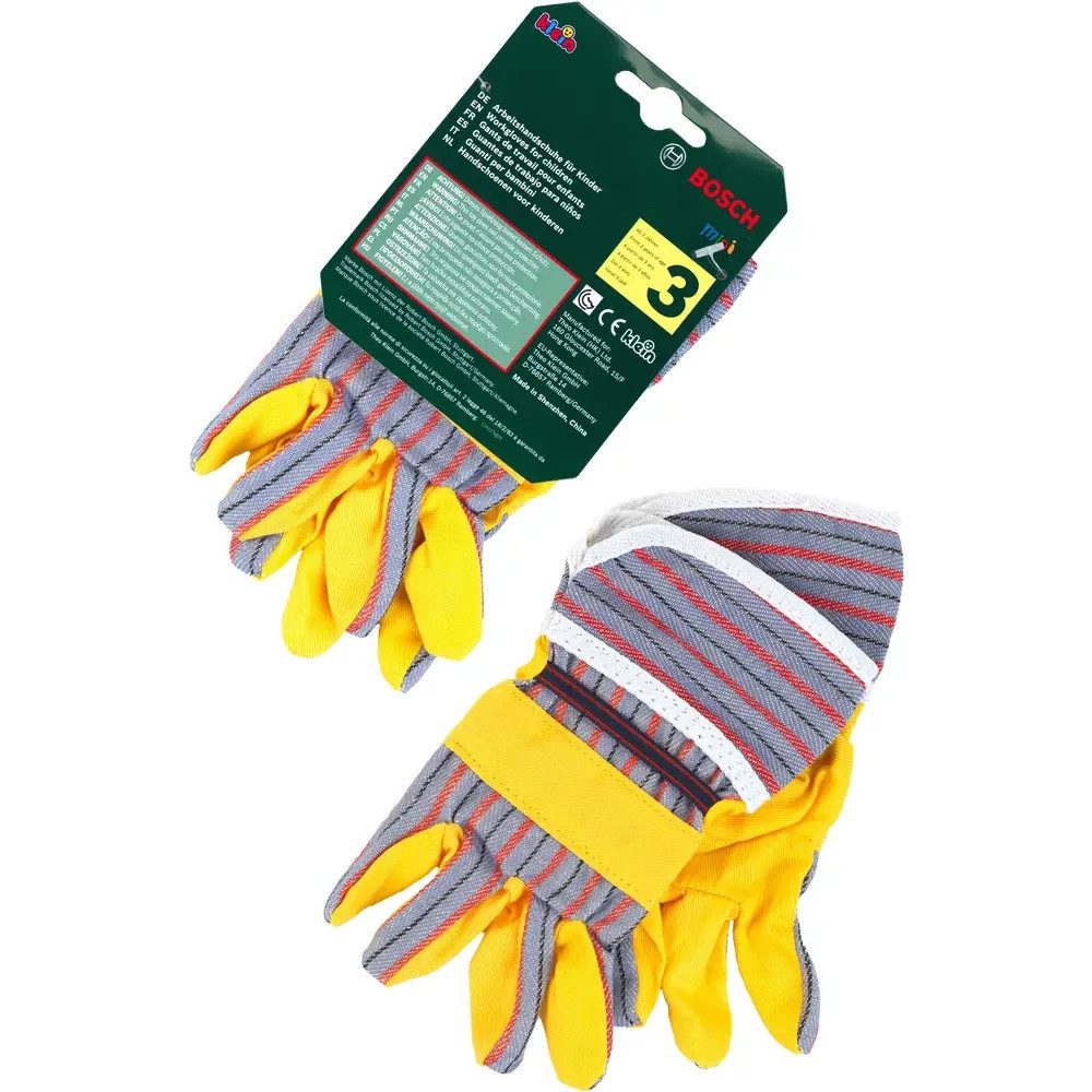 Klein Toys Werkbank Theo Klein 8120 - Bosch Paar Arbeitshandschuhe, ca. 10,7x1x19,5 cm, ab