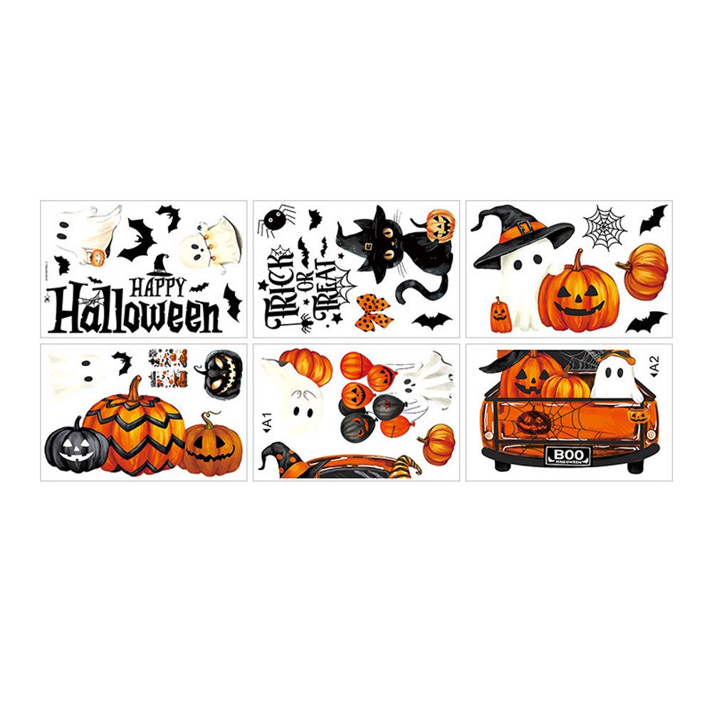 Sorvyzxn Fensterbild Halloween Aufkleber Fensterdeko, 28/65/67 PCS Halloween Fensterbilder, Herbst Fenster Aufkleber, Selbstklebende Fensteraufkleber