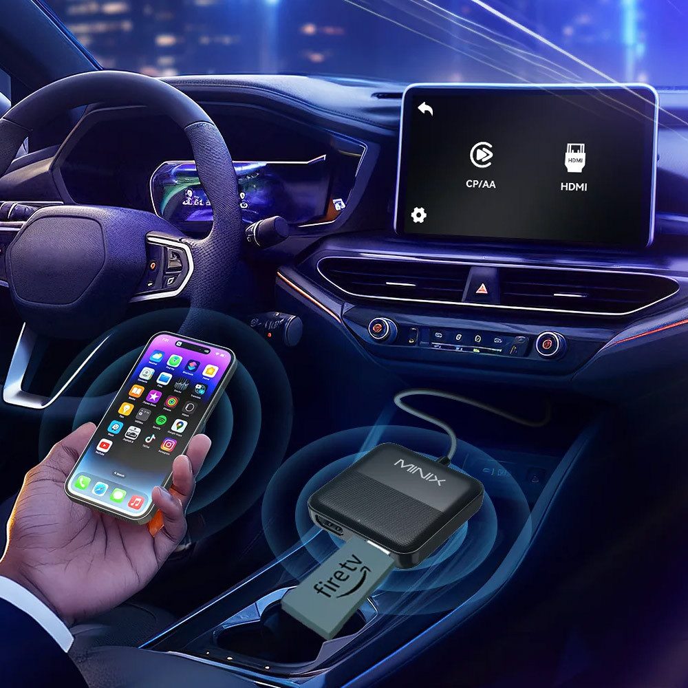 Minix CA361 Plus Kabelloser CarPlay & Android Auto Adapter, Plug und Play HDMI-Adapter zu USB