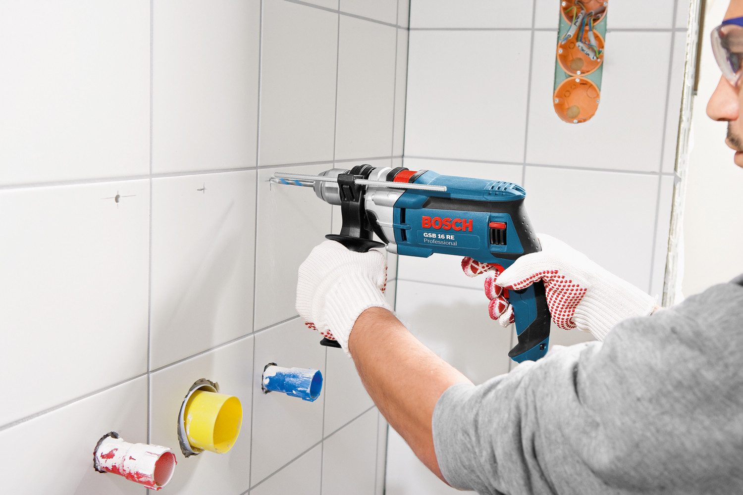 Bosch Professional Schlagbohrmaschine »GSB 16 RE«, 750 W, mit Tiefenanschlag und Handwerkerkoffer
