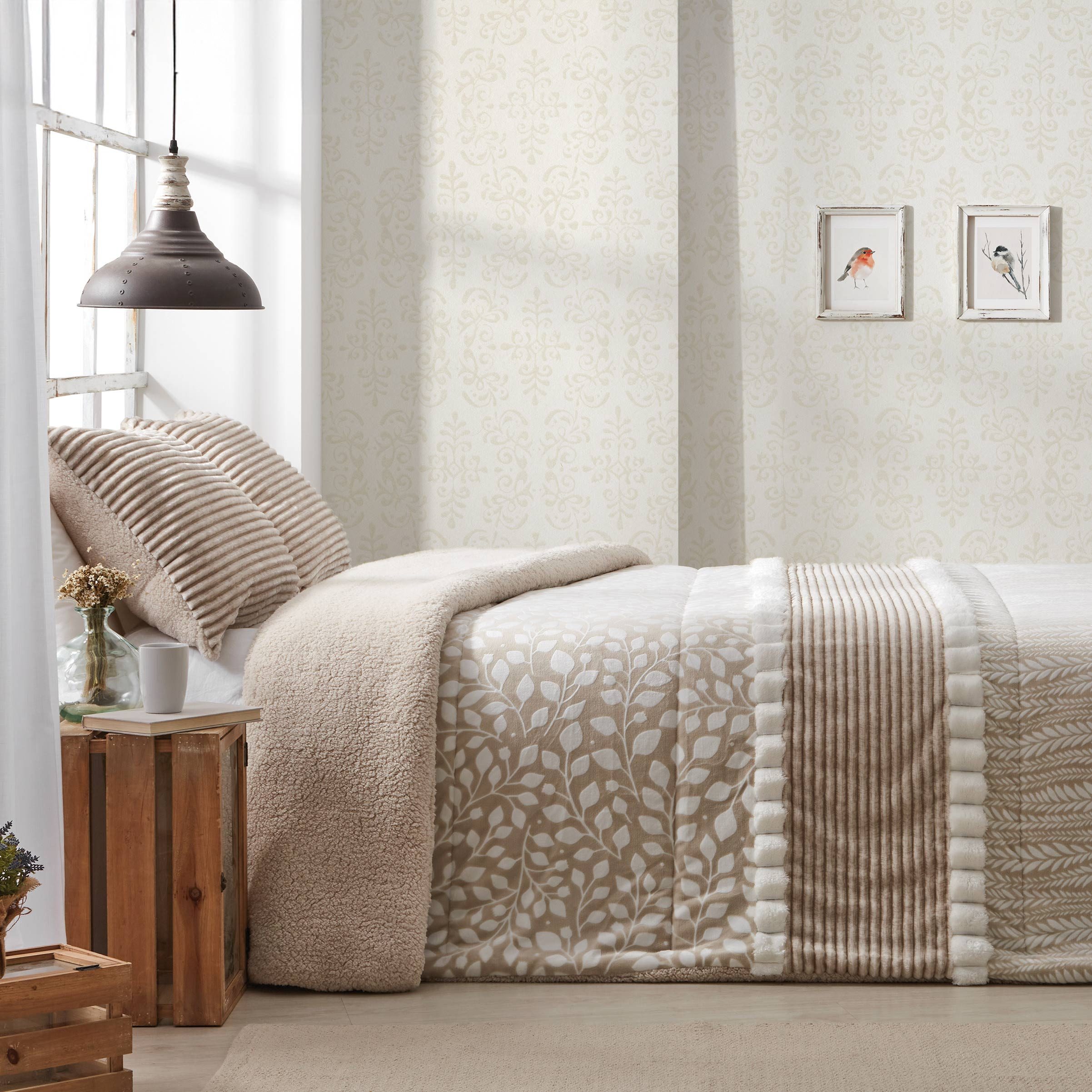 Überwurf weiche und warme Bettdecke, Manterol, 235x260cm, 2 x Kissenbezüge günstig online kaufen