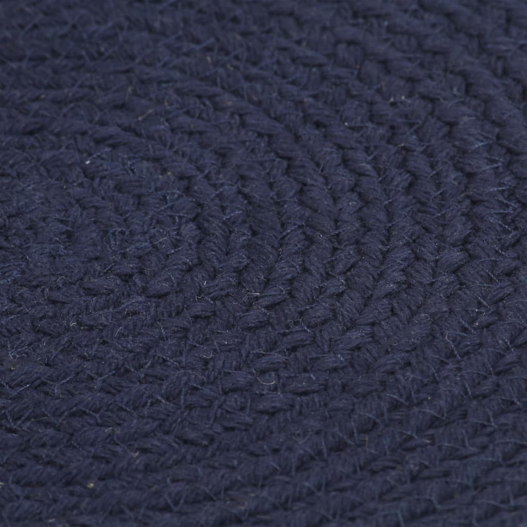 vidaXL Sitzgruppe, Tischsets 4 Stk. Marineblau 38 cm Rund Baumwolle