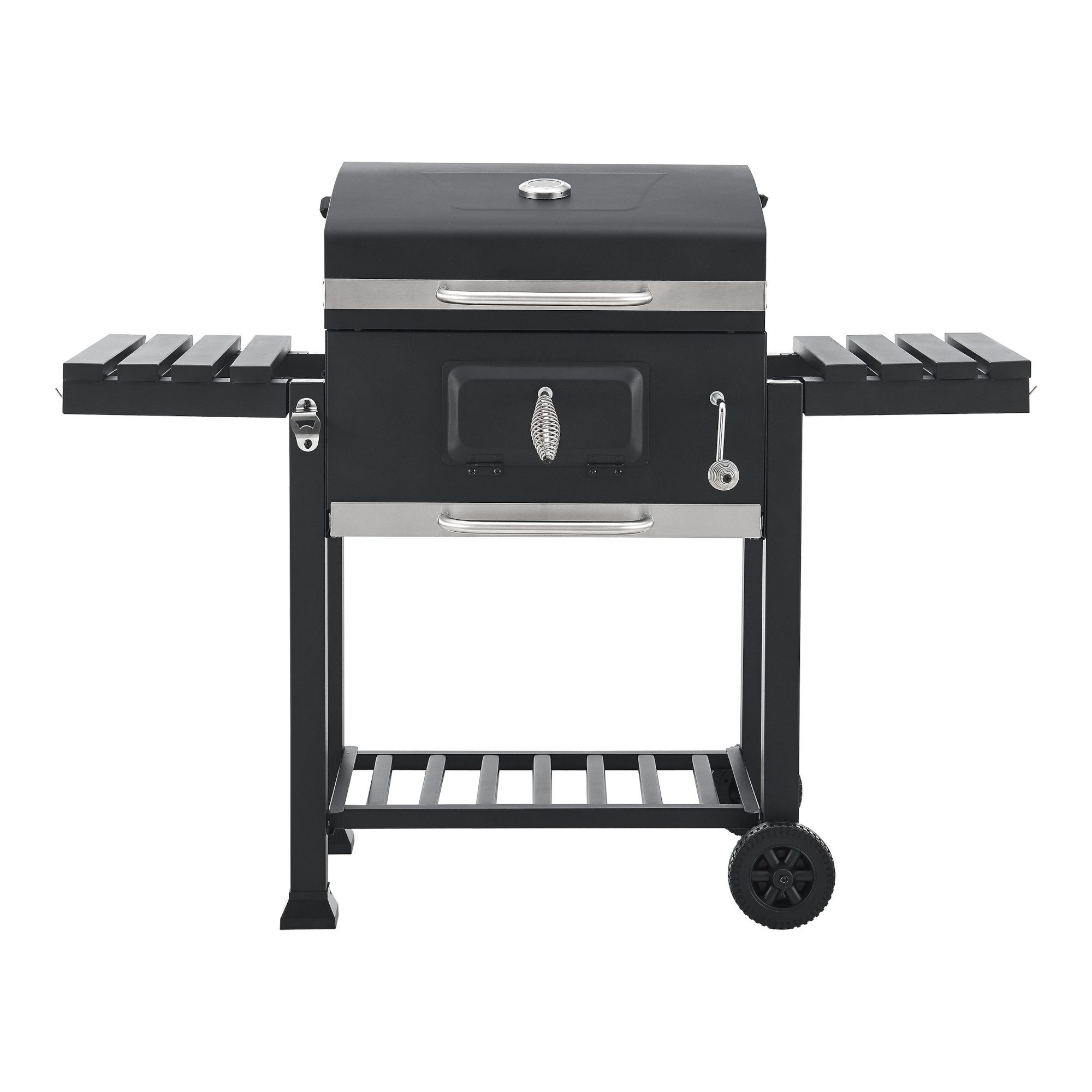 casa.pro Holzkohlegrill, »Arnad« Grillwagen mit klappbaren Ablagen 105x135x47,5cm Schwarz